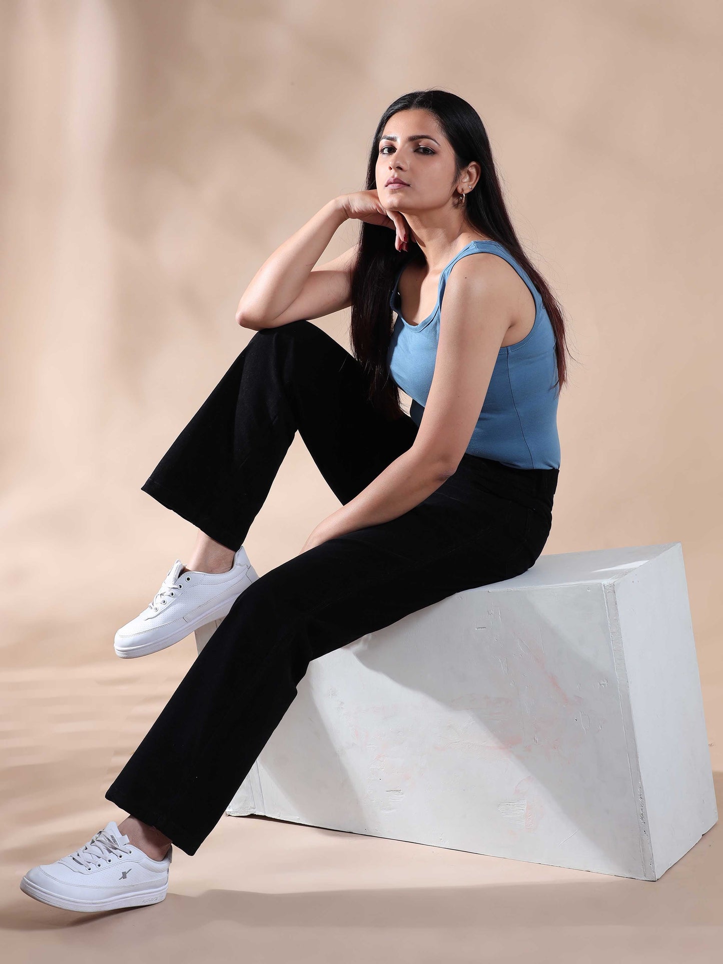 Women Corduroy Trousers- Black