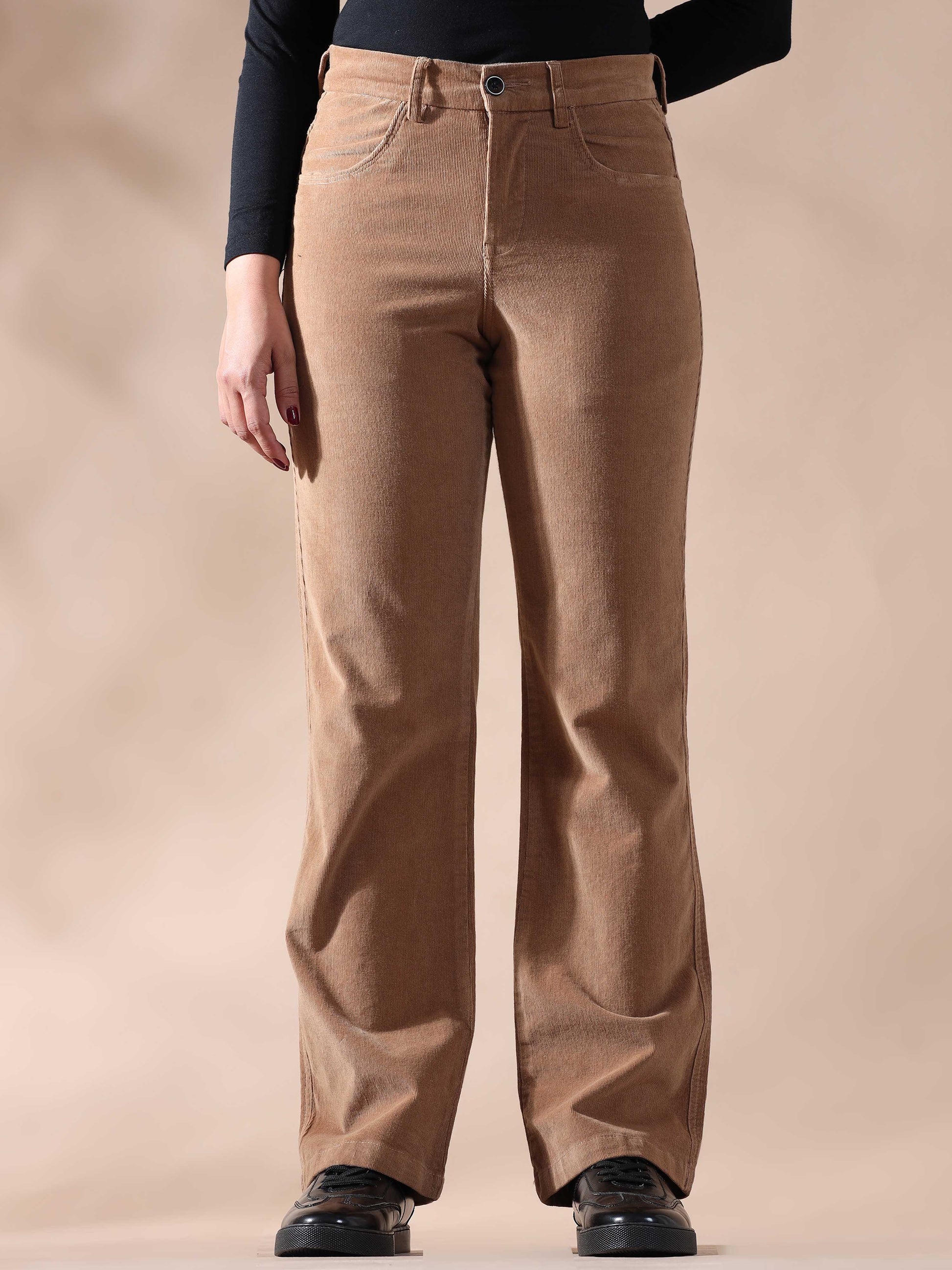 Light Khaki Womens Corduroy Pants