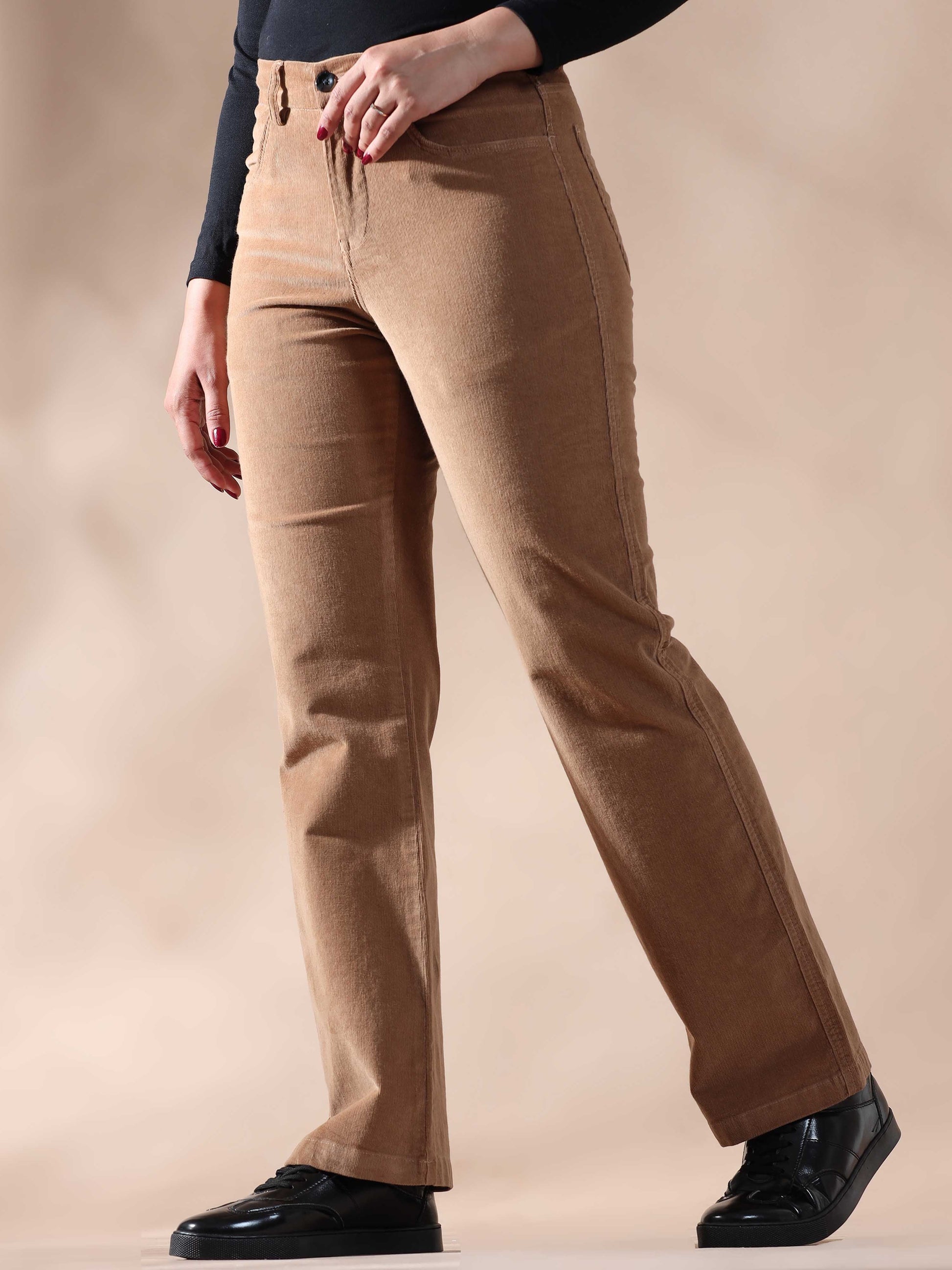 Light Khaki Womens Corduroy Pants