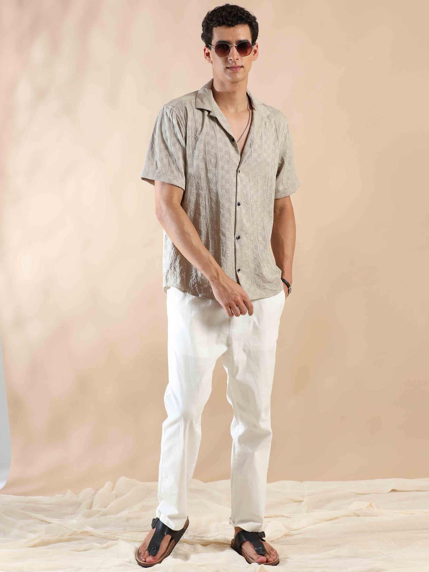 Beige Sands Sunset Bliss Popcorn Shirt