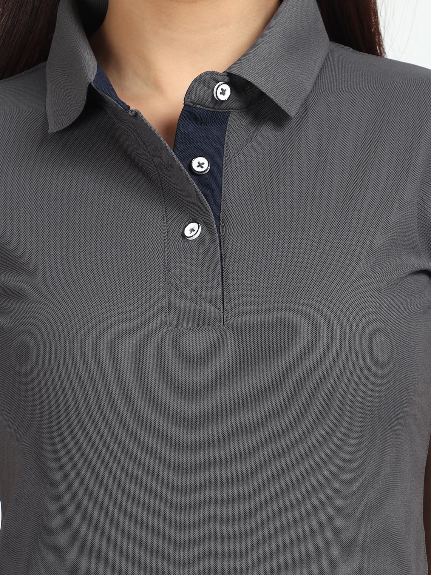 Charcoal Grey Women's Polo T-shirt