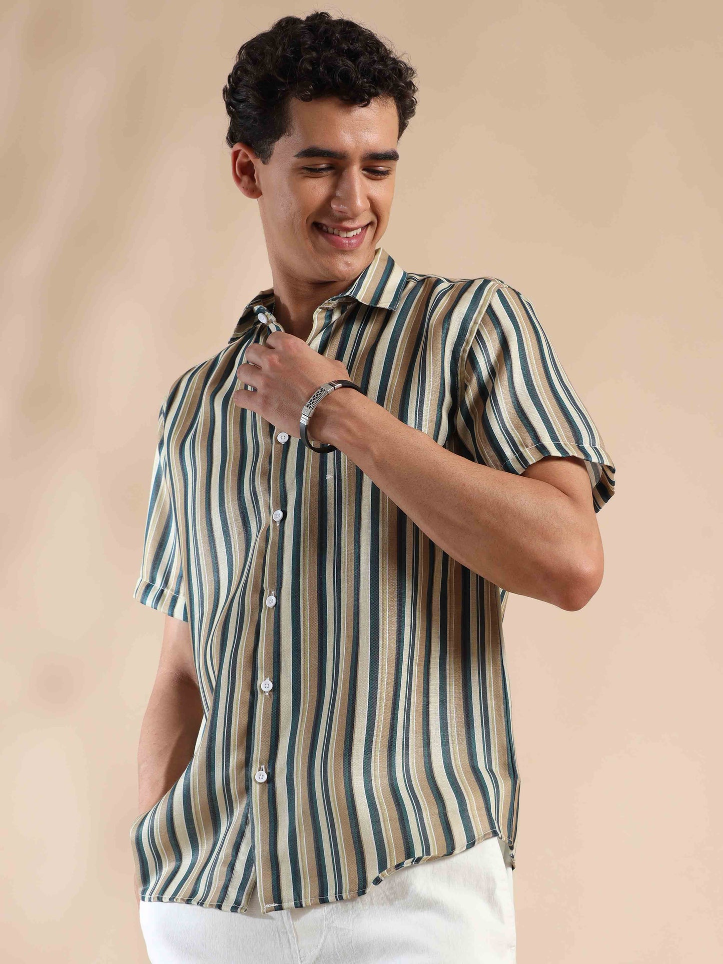 Summer Harmony Stripes Cotton Shirt