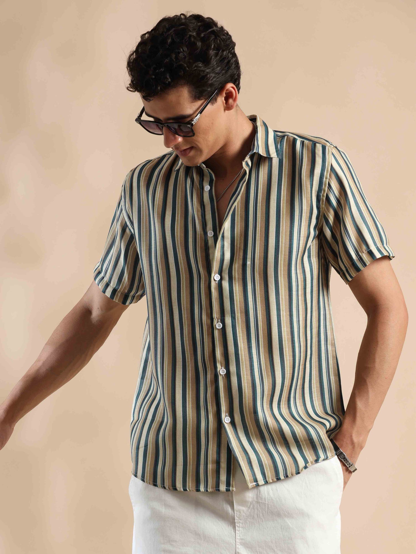 Summer Harmony Stripes Cotton Shirt