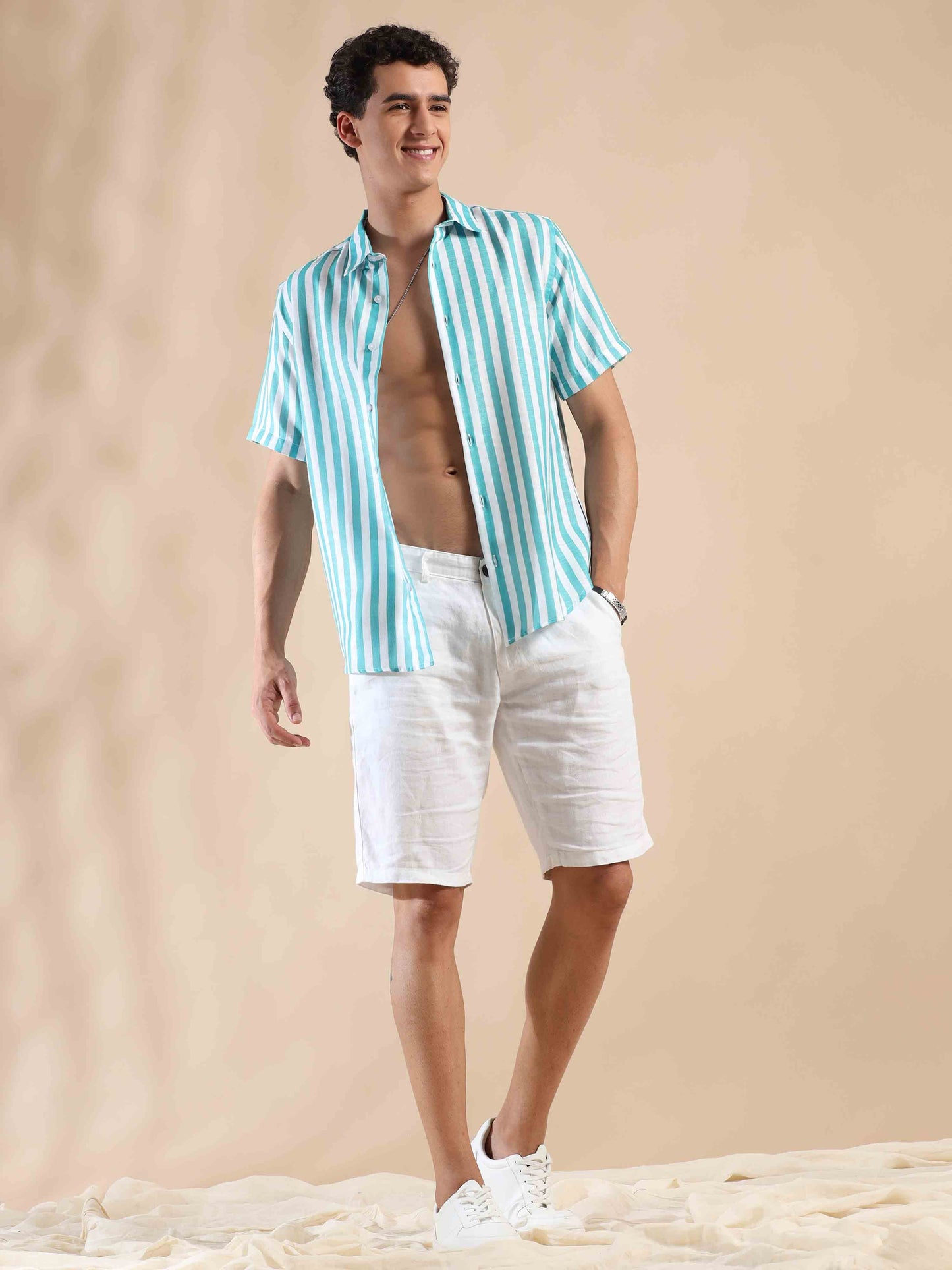 Oceanic Hosta Oasis Stripes Cotton Shirt