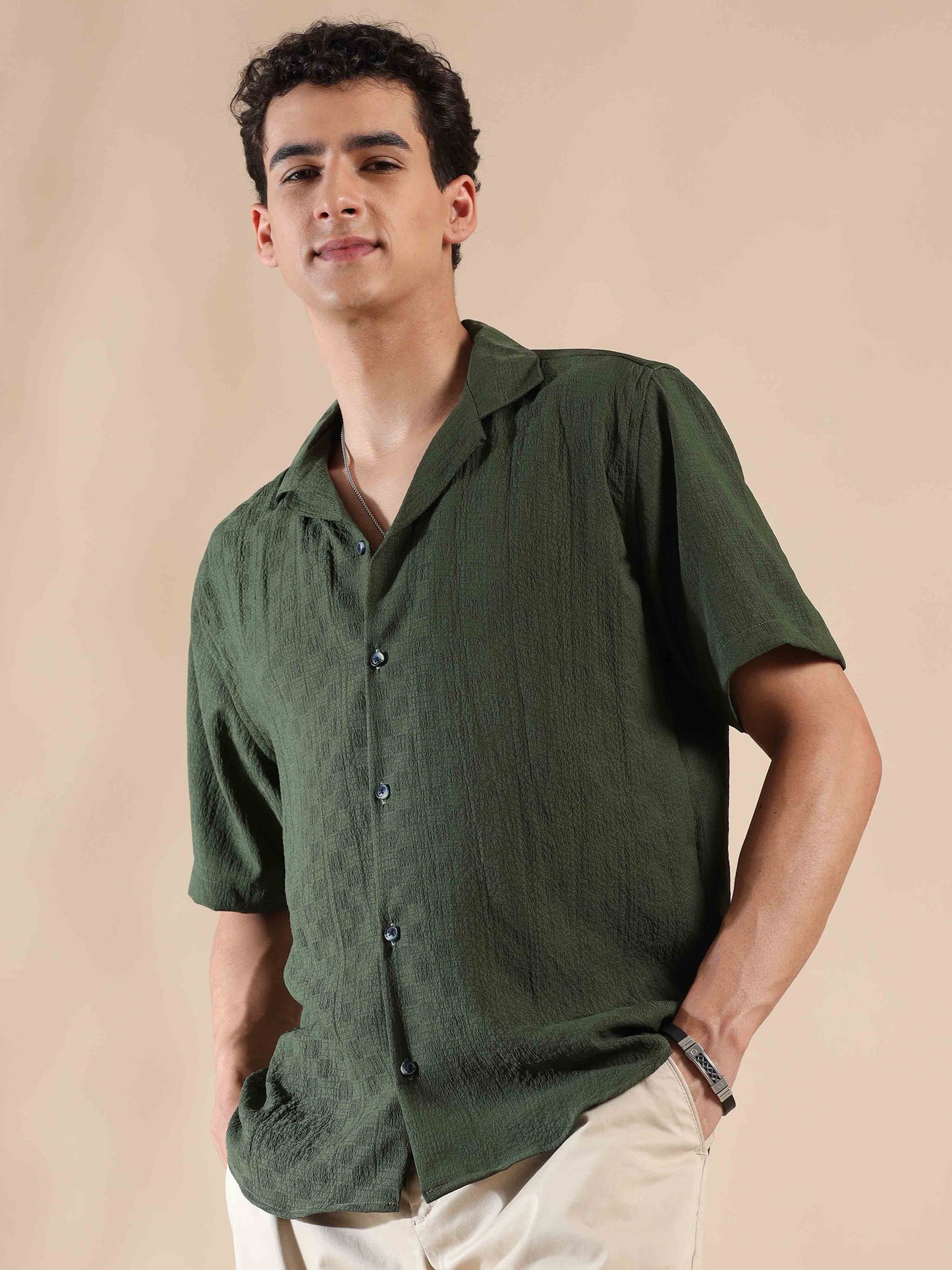 Summer Celestial Green Popcorn Shirt