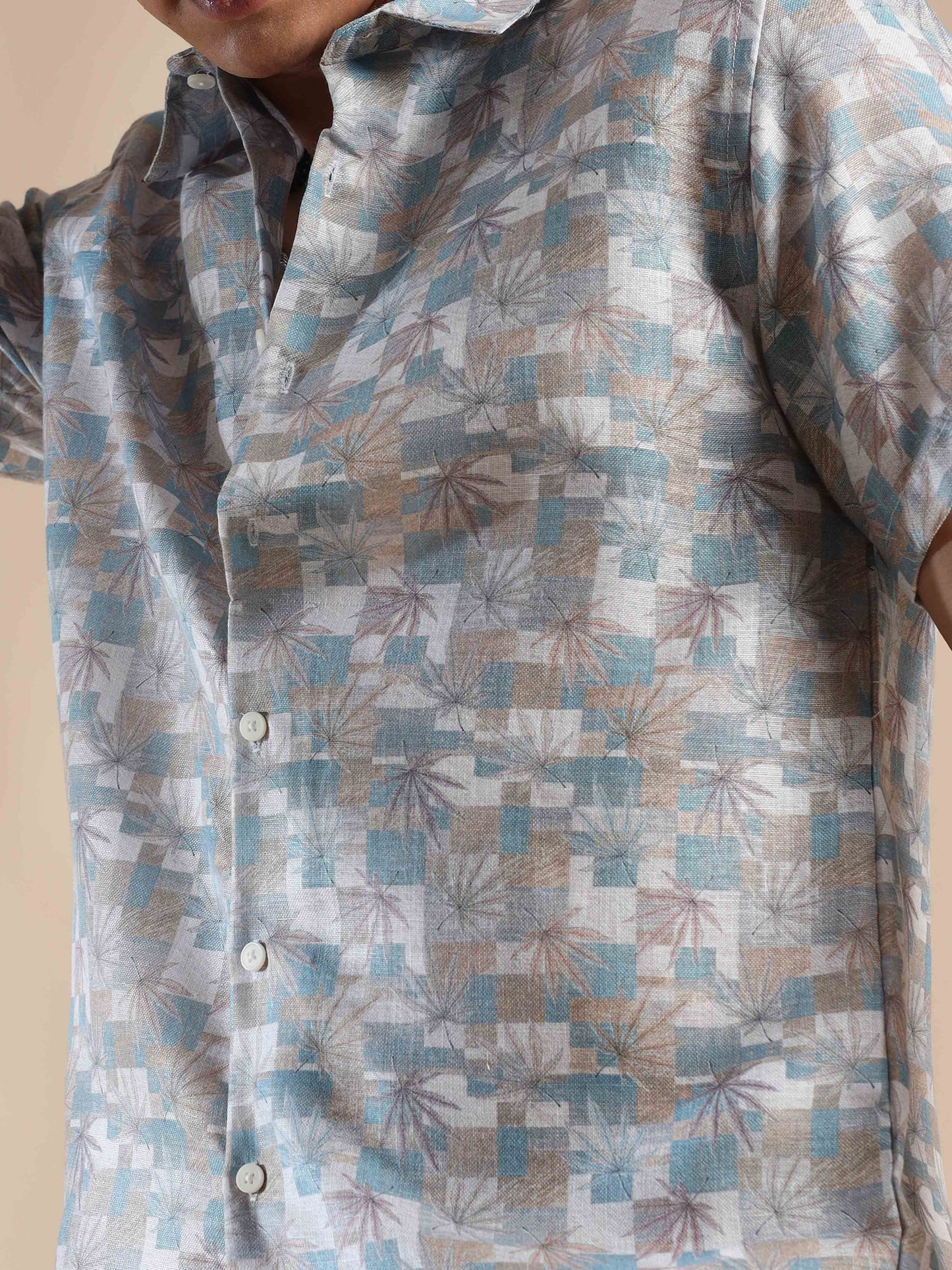 Sunny Grey Paradise Cotton Shirt