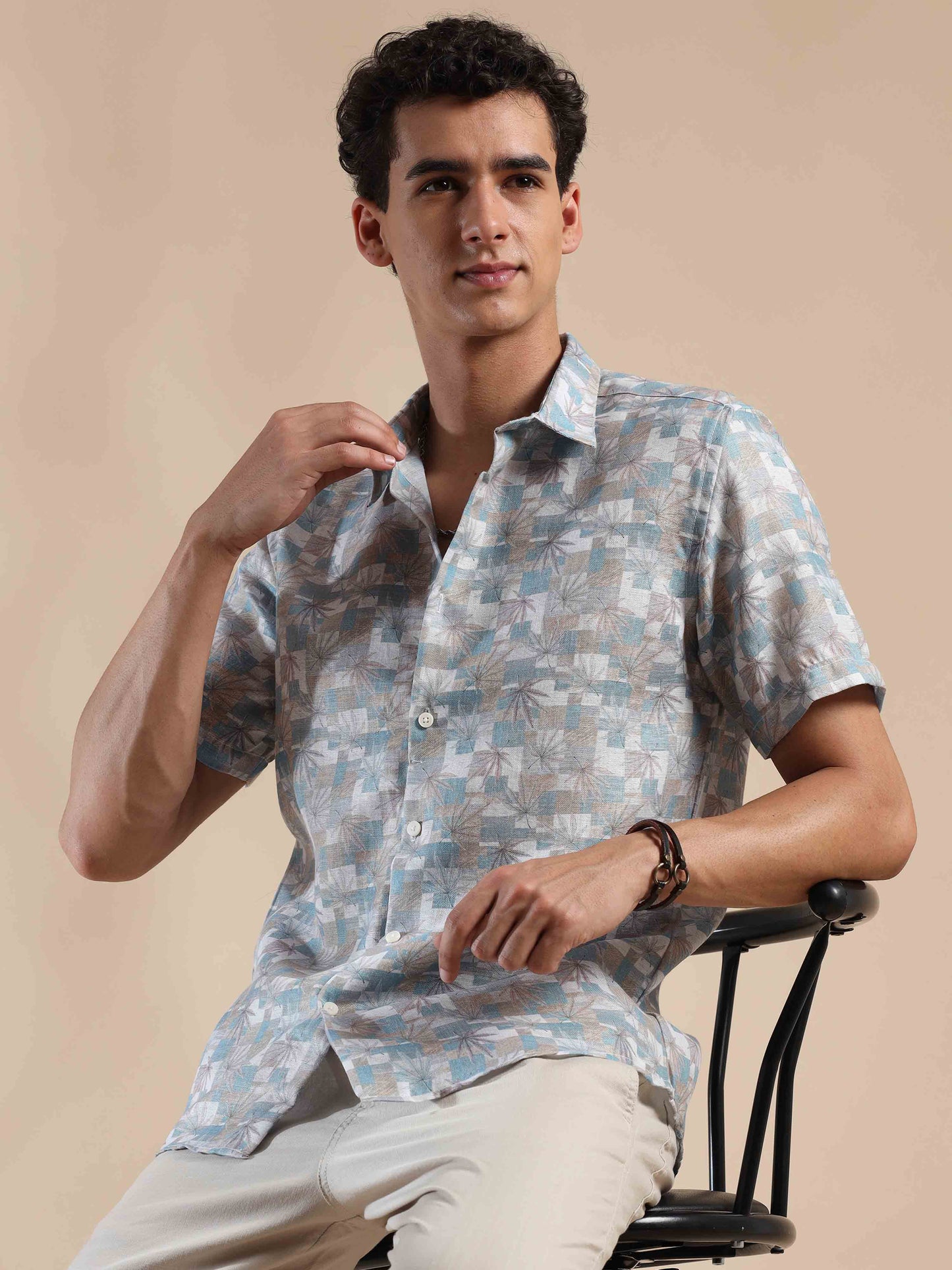 Sunny Grey Paradise Cotton Shirt