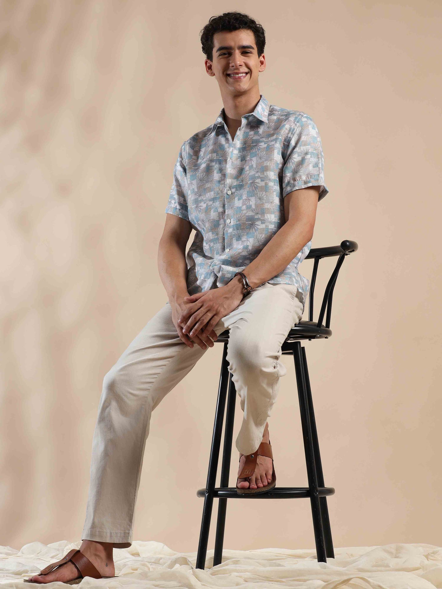 Sunny Grey Paradise Cotton Shirt