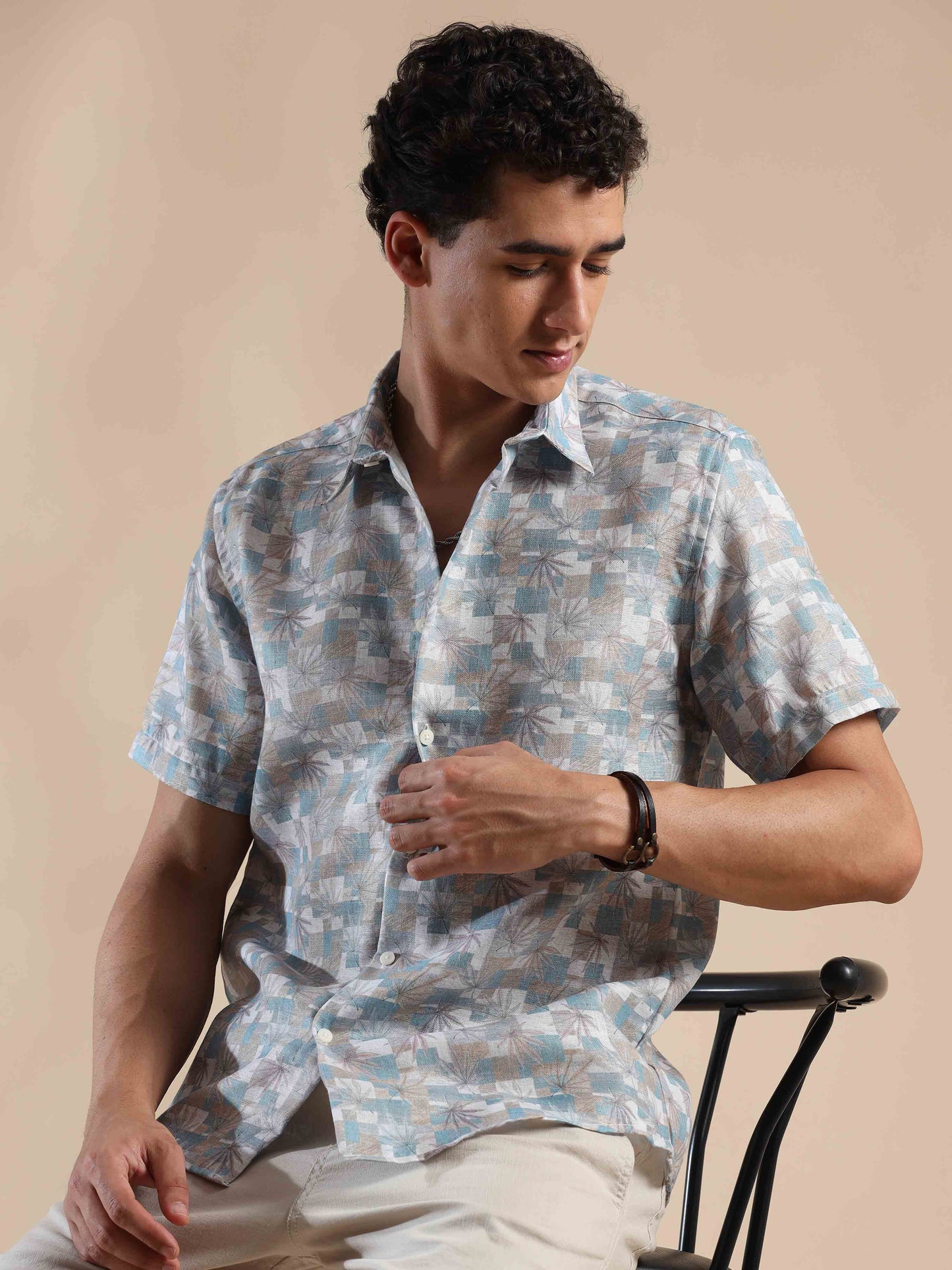 Sunny Grey Paradise Cotton Shirt