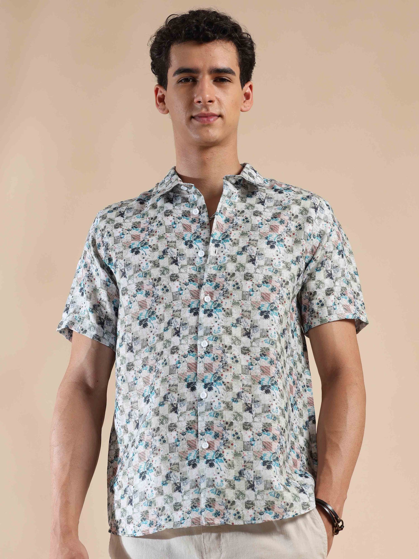 Summer Quill Beige Cotton Shirt