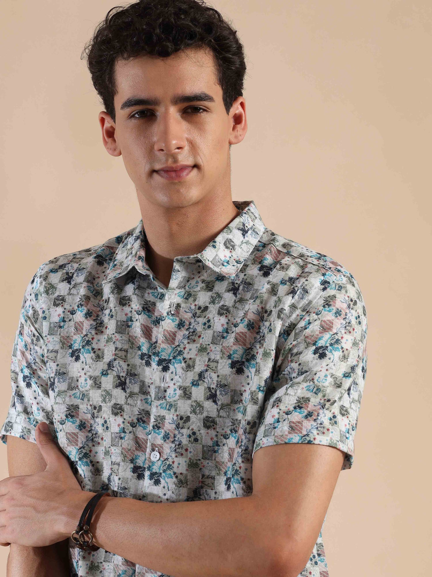 Summer Quill Beige Cotton Shirt