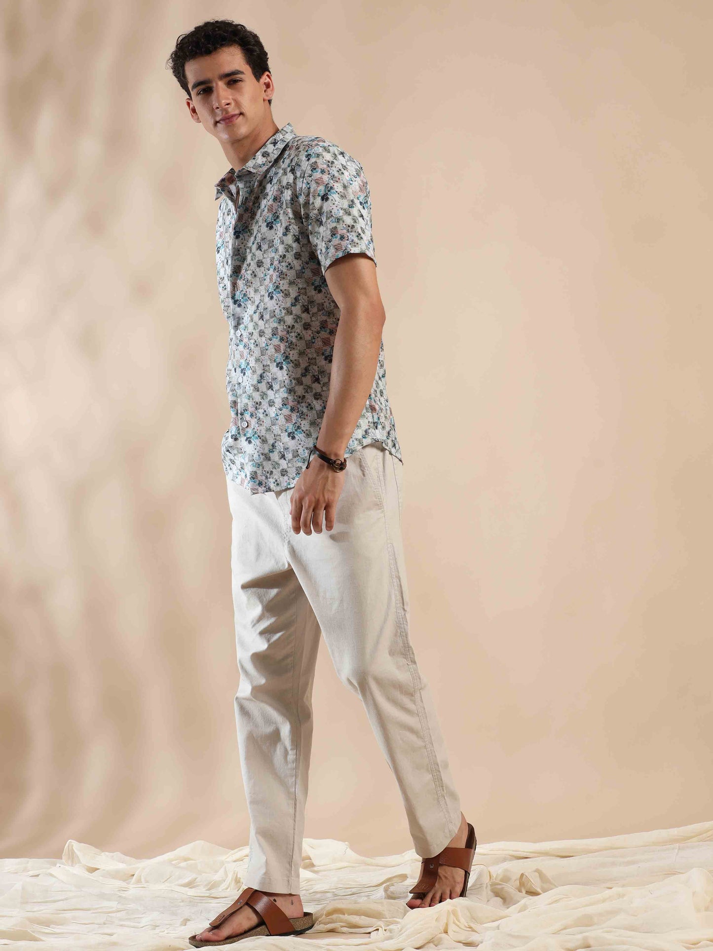 Summer Quill Beige Cotton Shirt