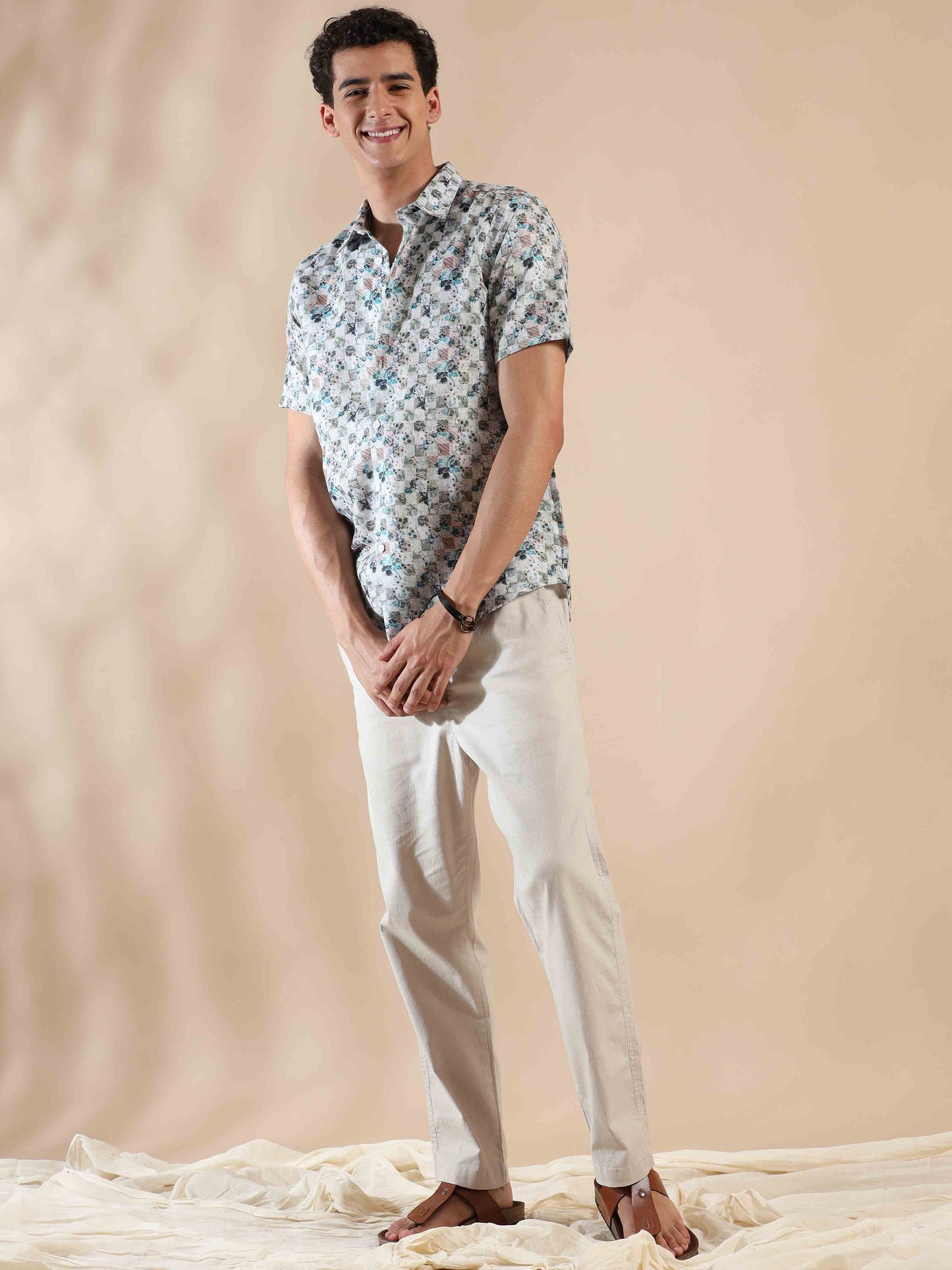 Summer Quill Beige Cotton Shirt