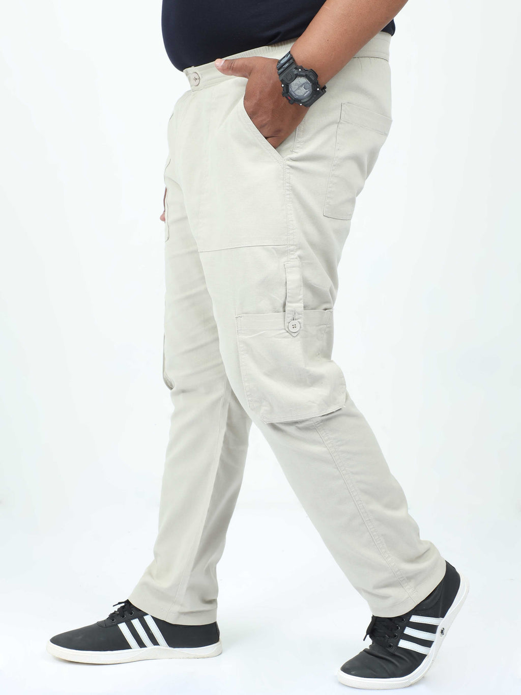 Men's Big Boys Beige Cargo