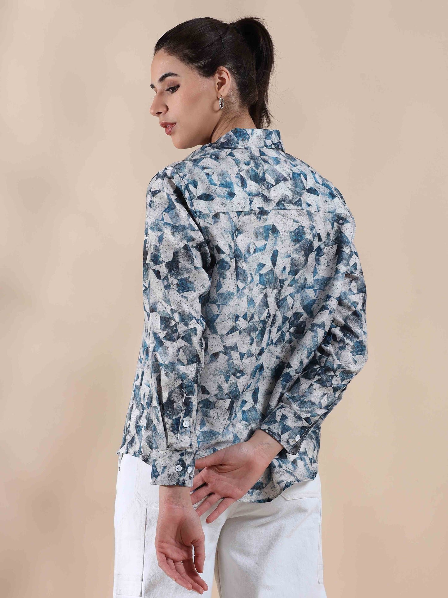 Ocean Blue Summer Cotton Shirt
