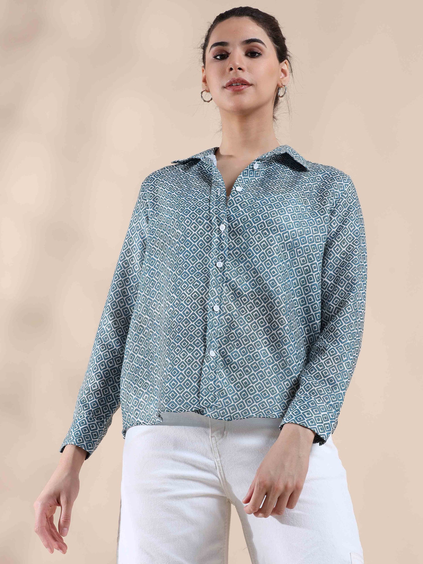 Crisp Blue Grey Cotton Shirt