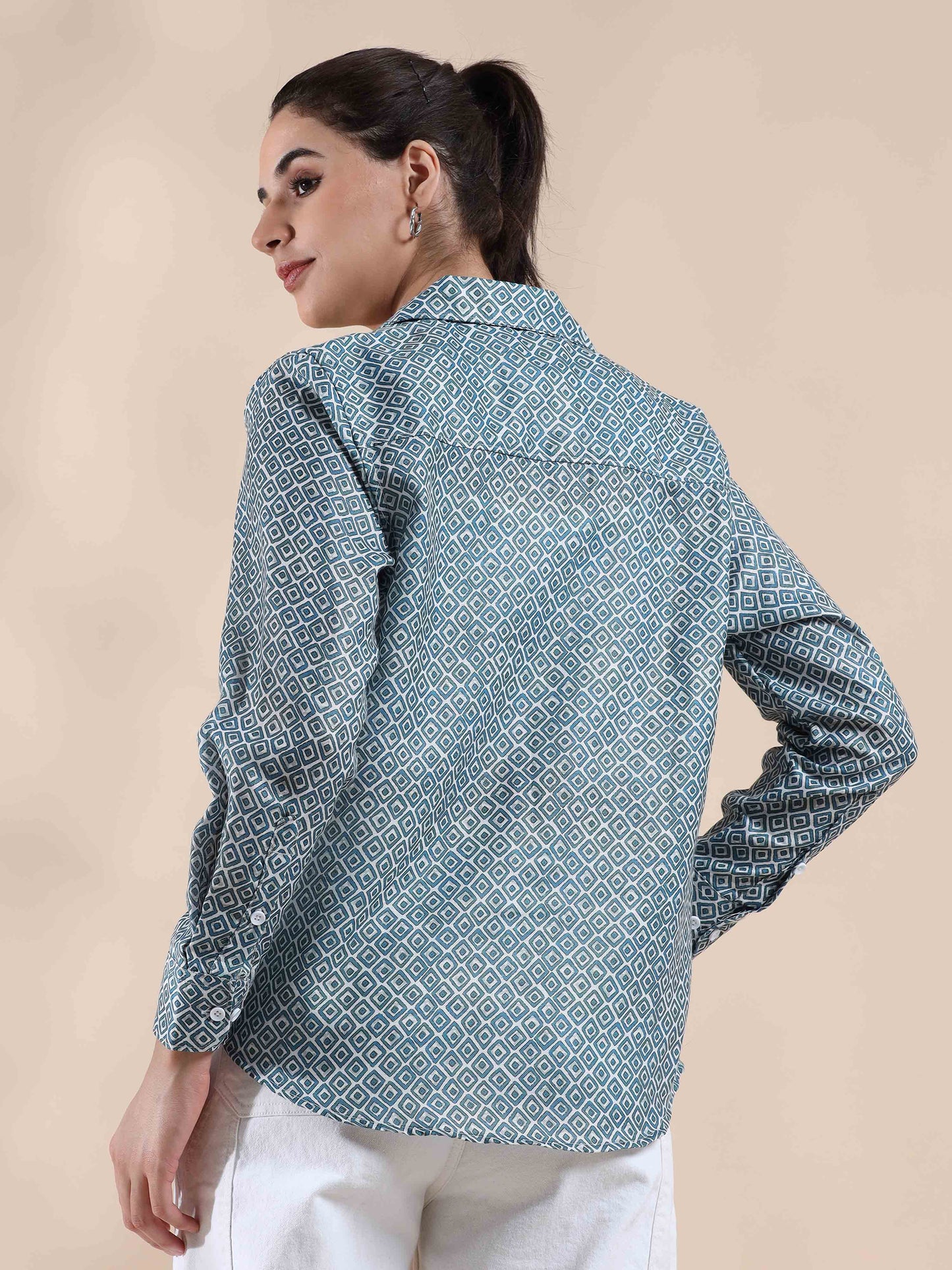 Crisp Blue Grey Cotton Shirt