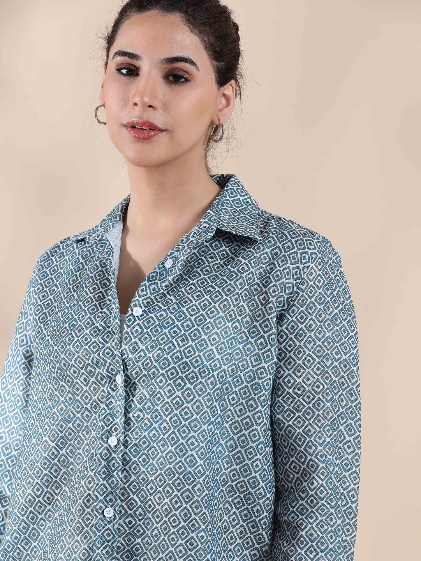 Crisp Blue Grey Cotton Shirt