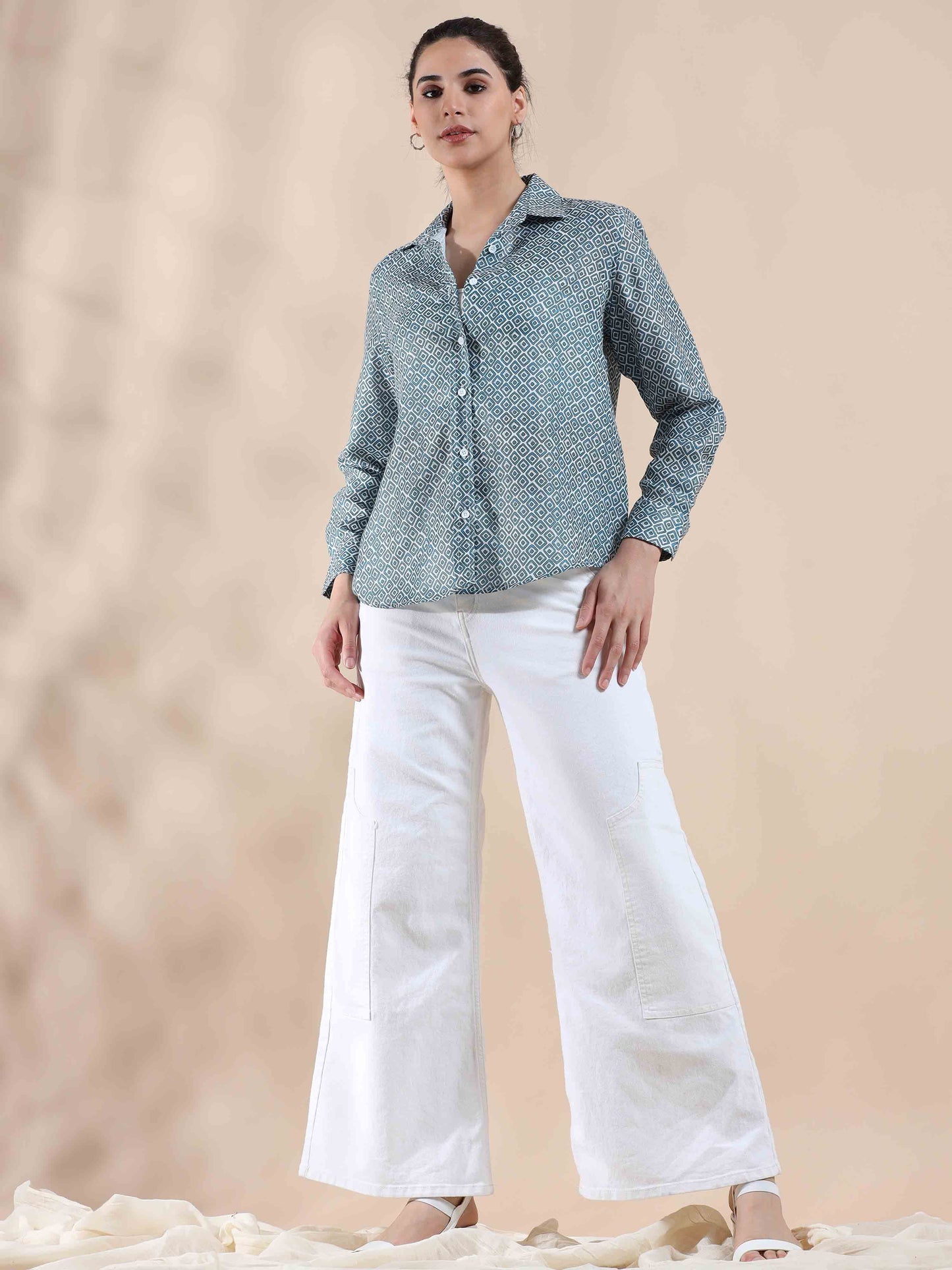 Crisp Blue Grey Cotton Shirt