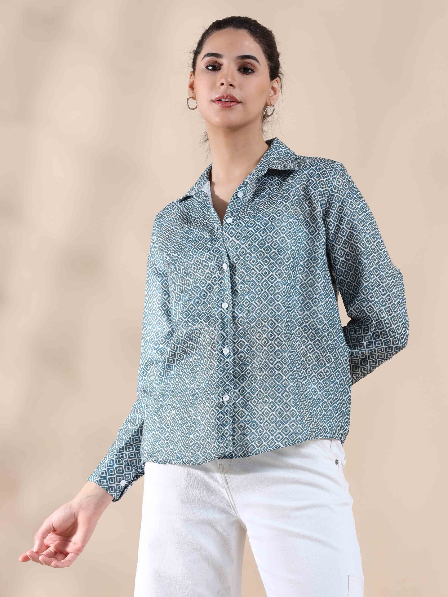 Crisp Blue Grey Cotton Shirt