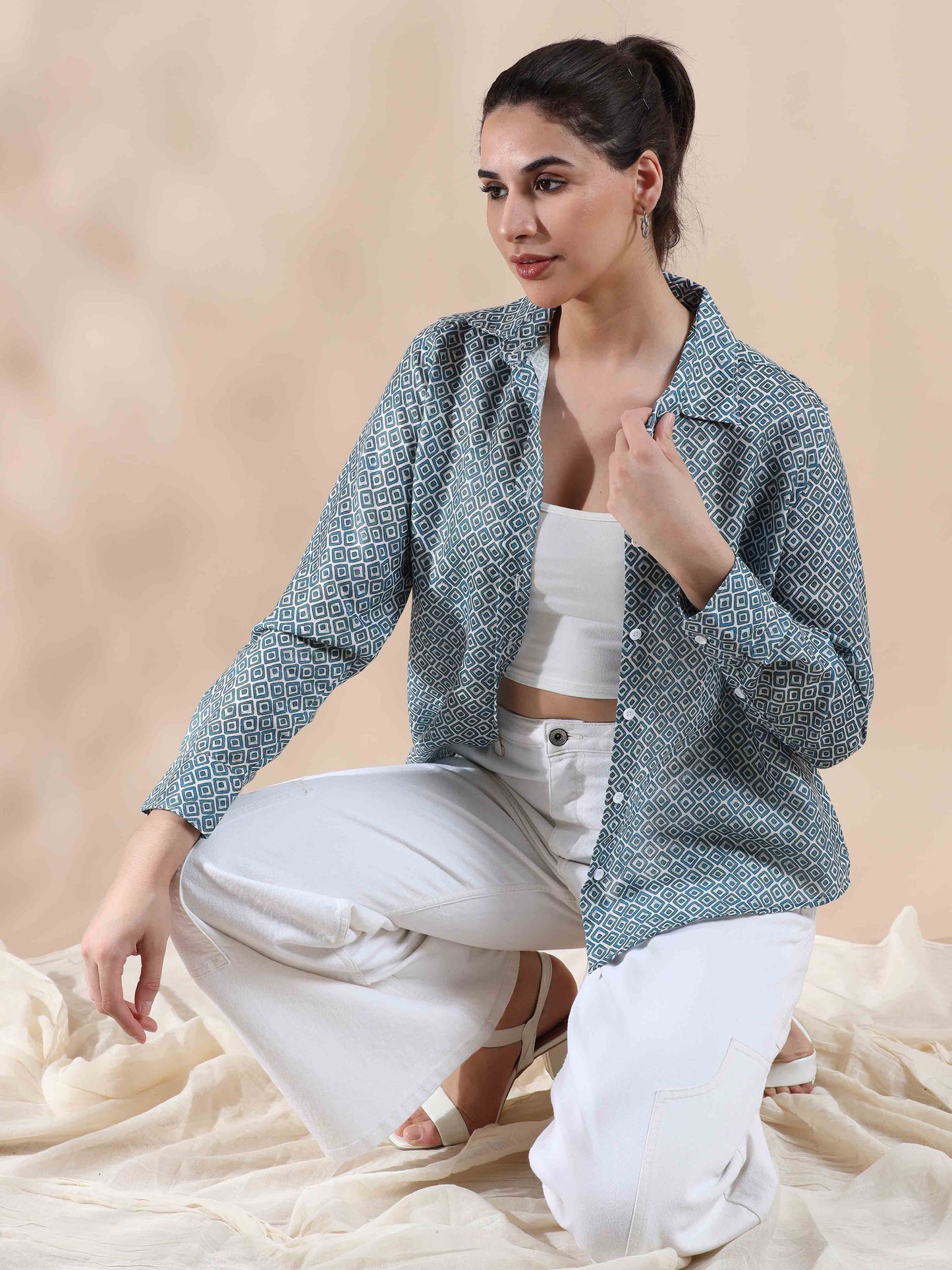 Crisp Blue Grey Cotton Shirt