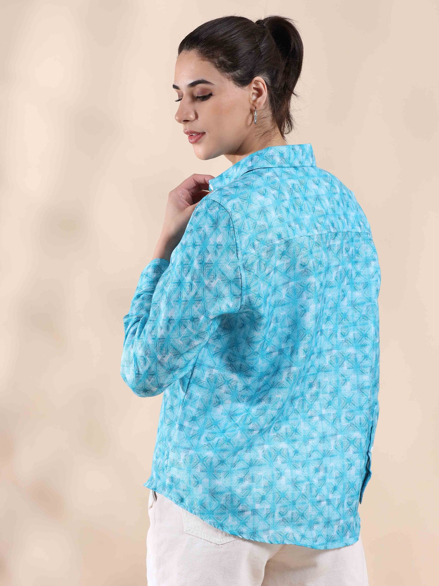 Tropical Macaw Blue Green Cotton Shirt