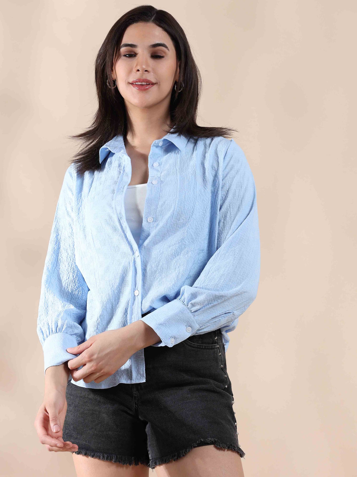 Powder Blue Popcorn Shirt