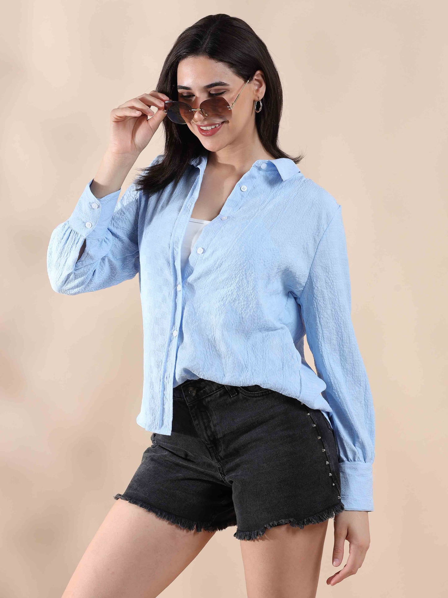 Powder Blue Popcorn Shirt