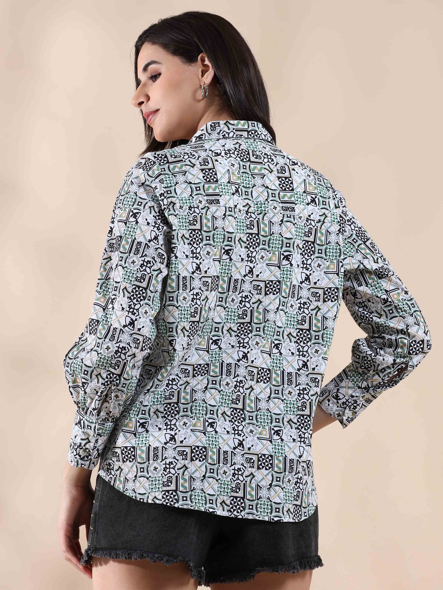Viridian Breeze Popcorn Shirt