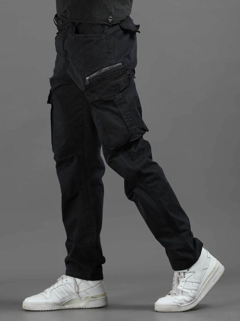 Rugged Zip Cargo Pants In Navy