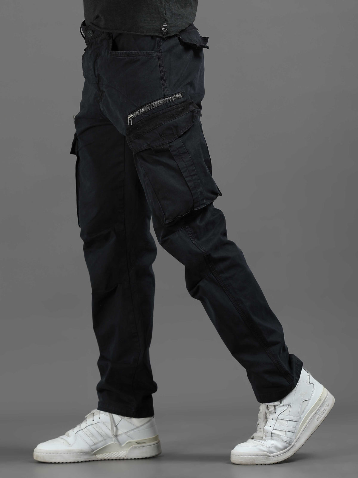 Rugged Zip Cargo Pants In Navy