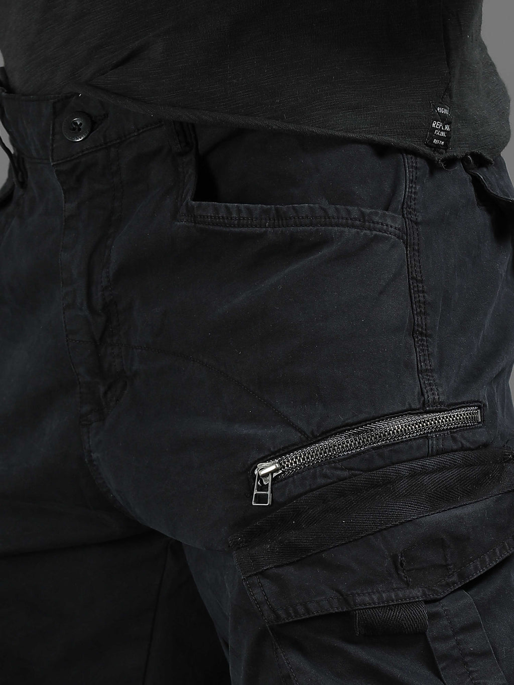 Rugged Zip Cargo Pants In Navy