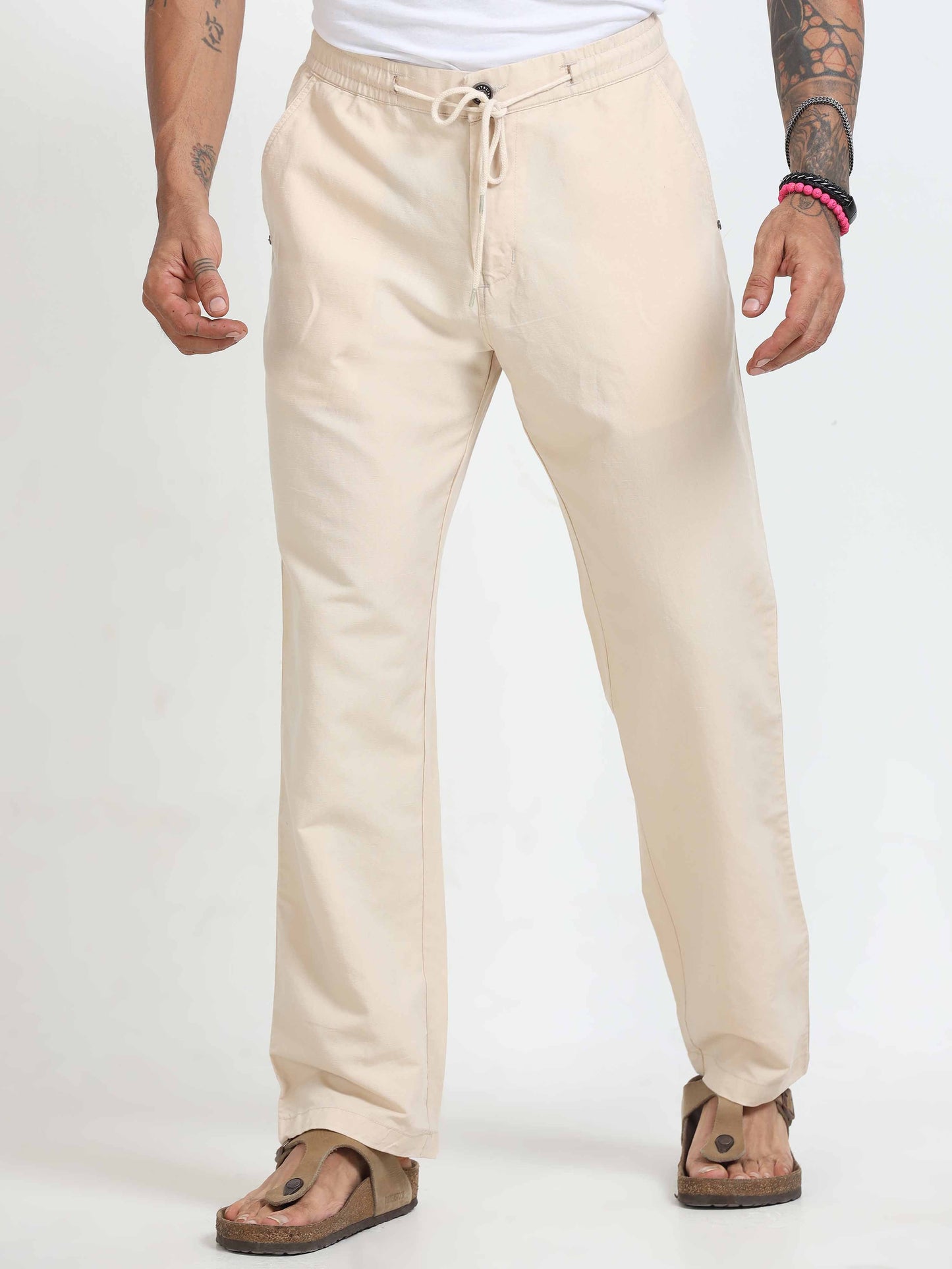 BreezeFlex Linen Trouser In Cream