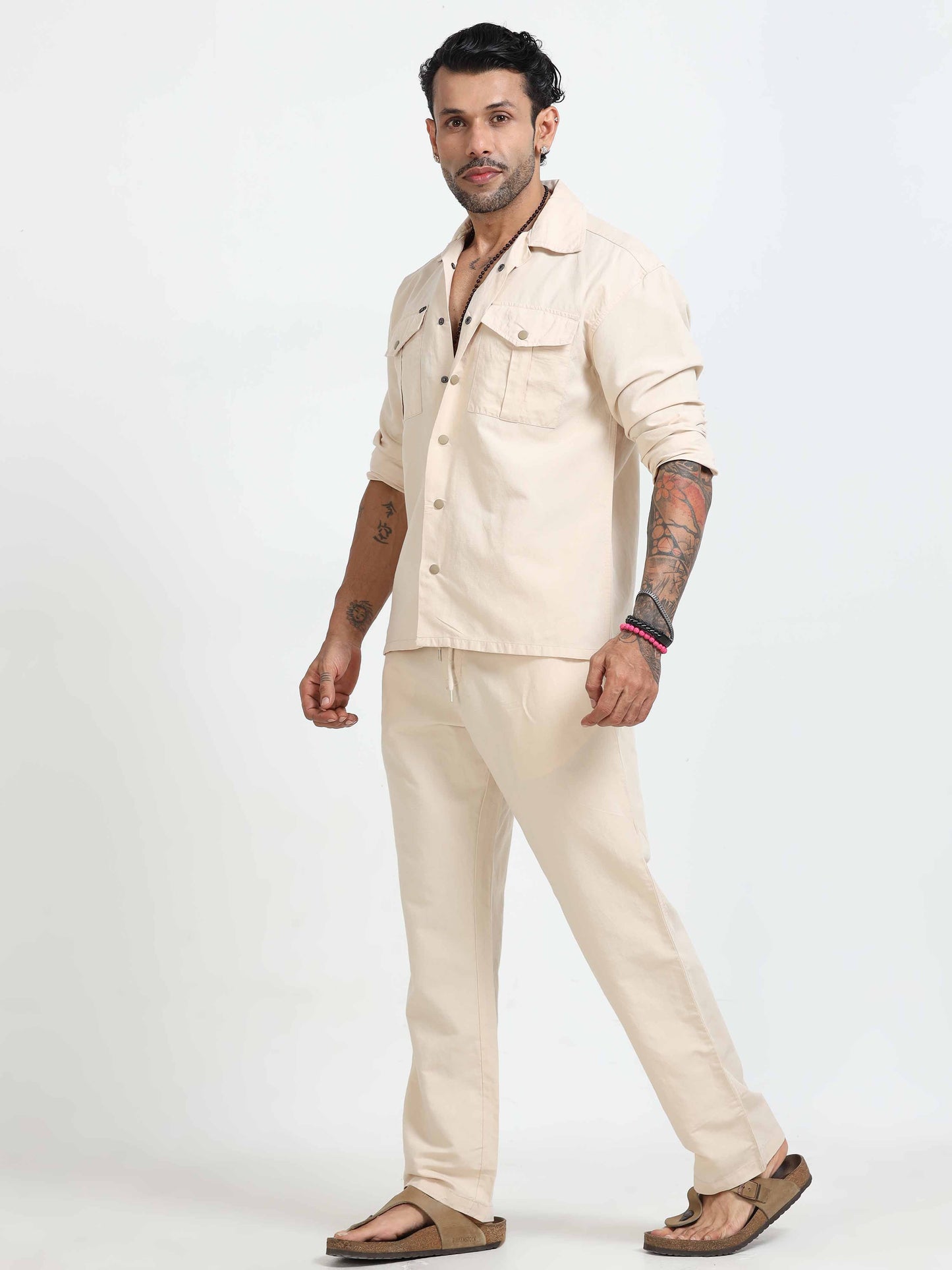BreezeFlex Linen Trouser In Cream