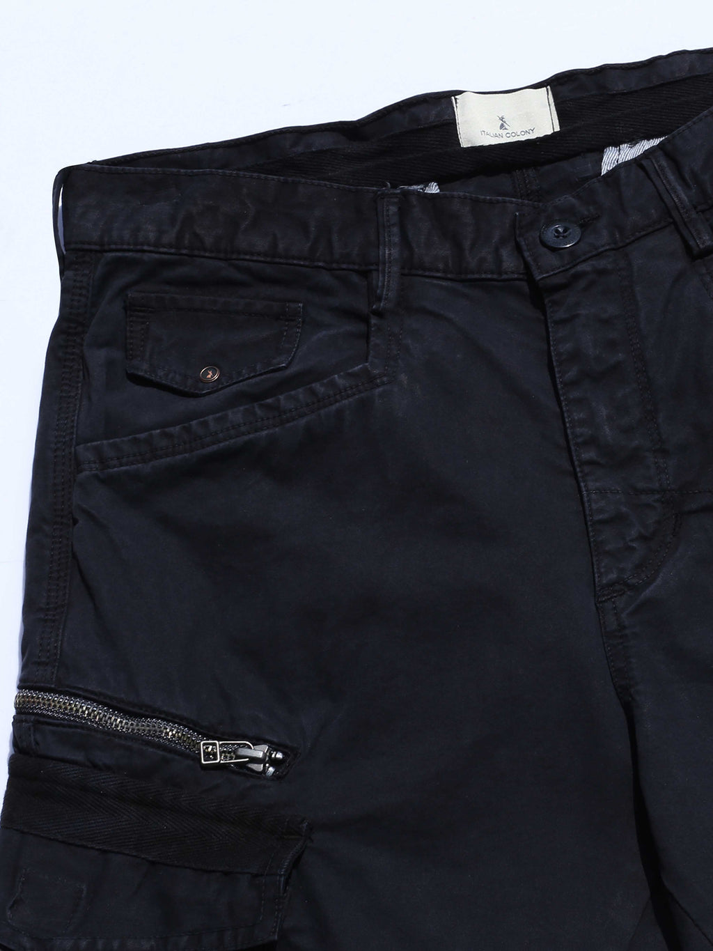 Rugged Zip Cargo Pants In Navy