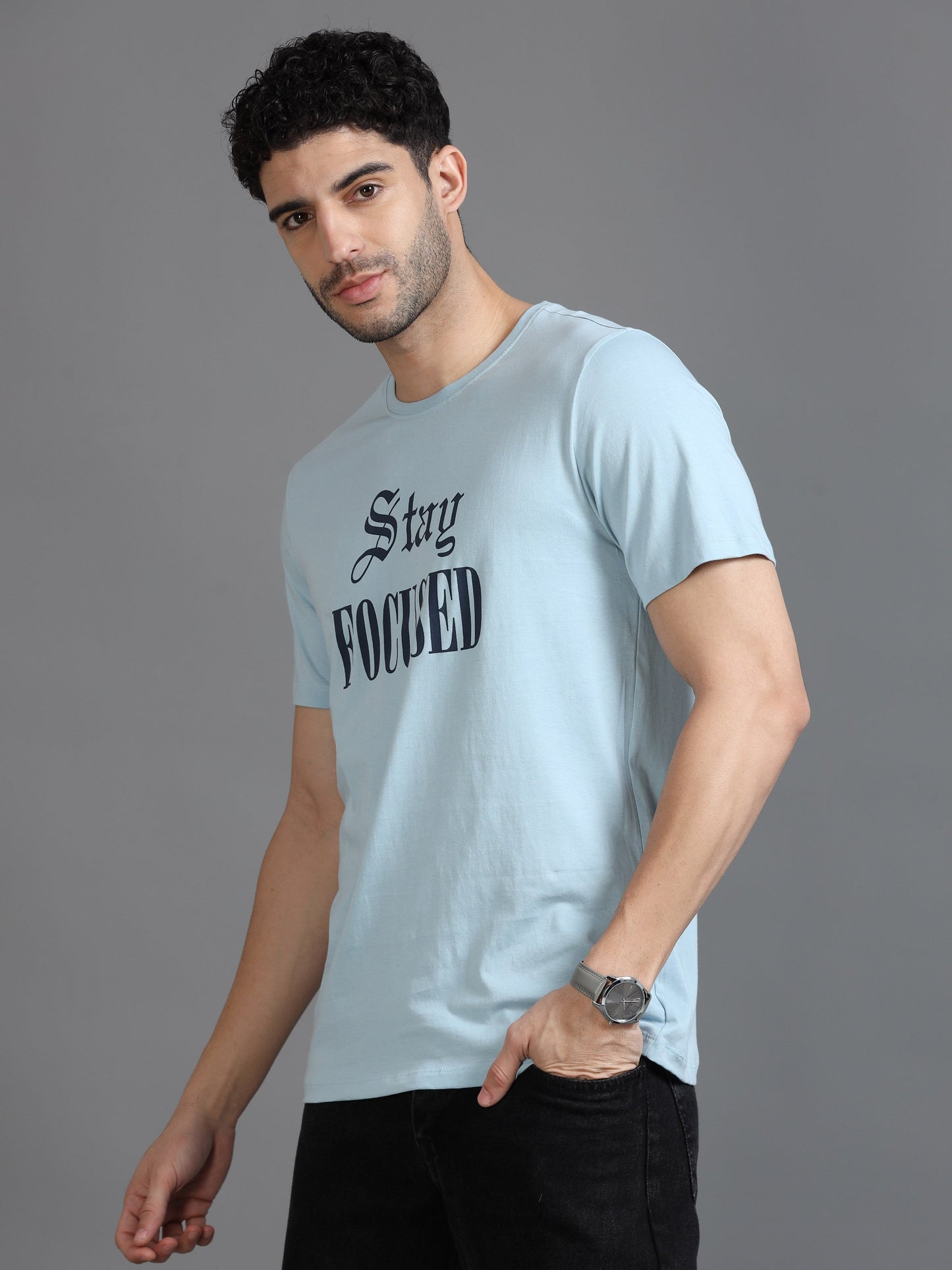Stay Focused T-Shirt - Light Blue