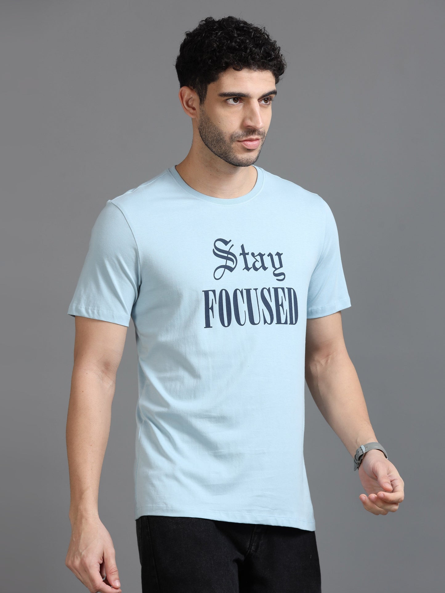 Stay Focused T-Shirt - Light Blue