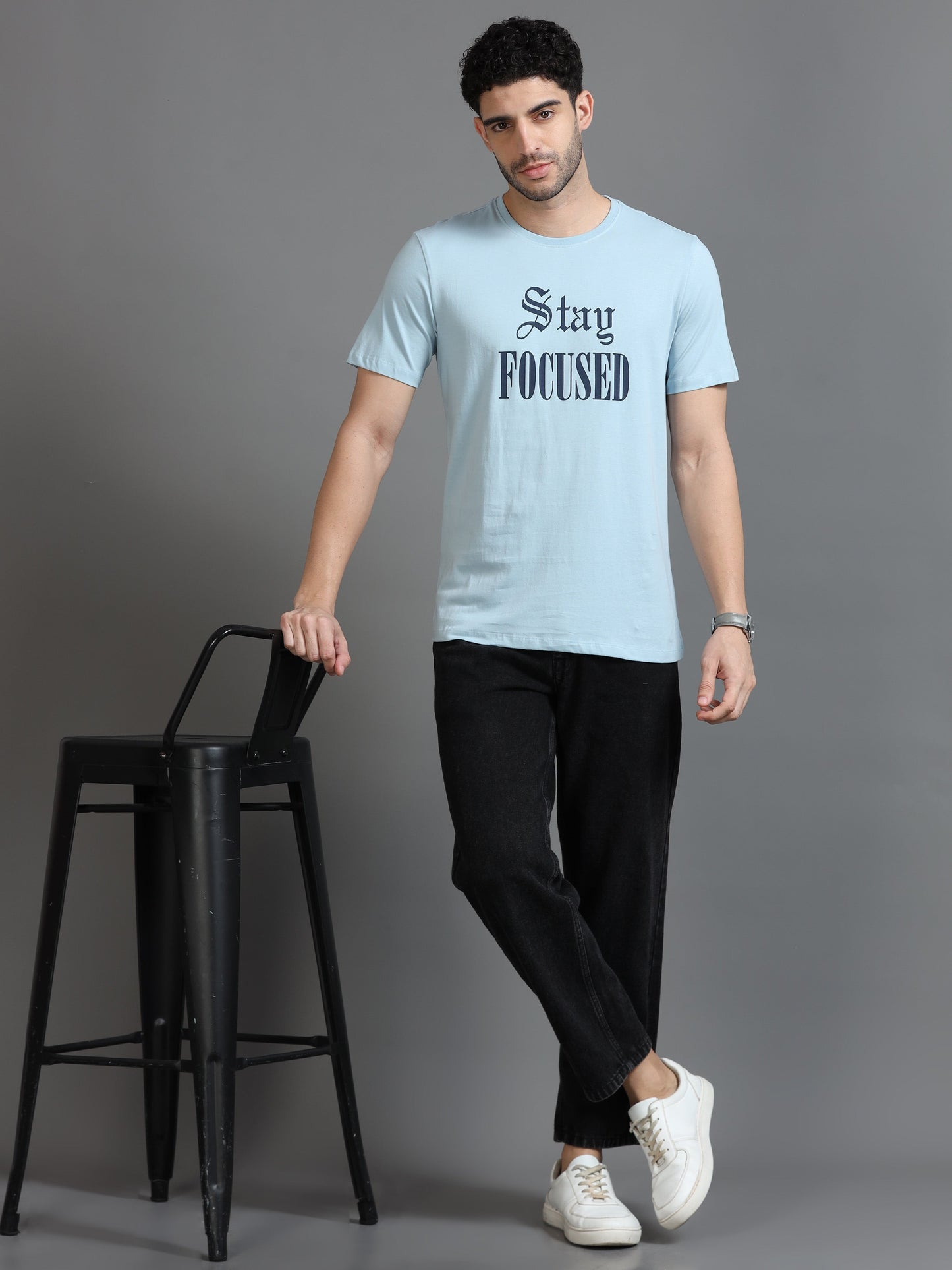 Stay Focused T-Shirt - Light Blue