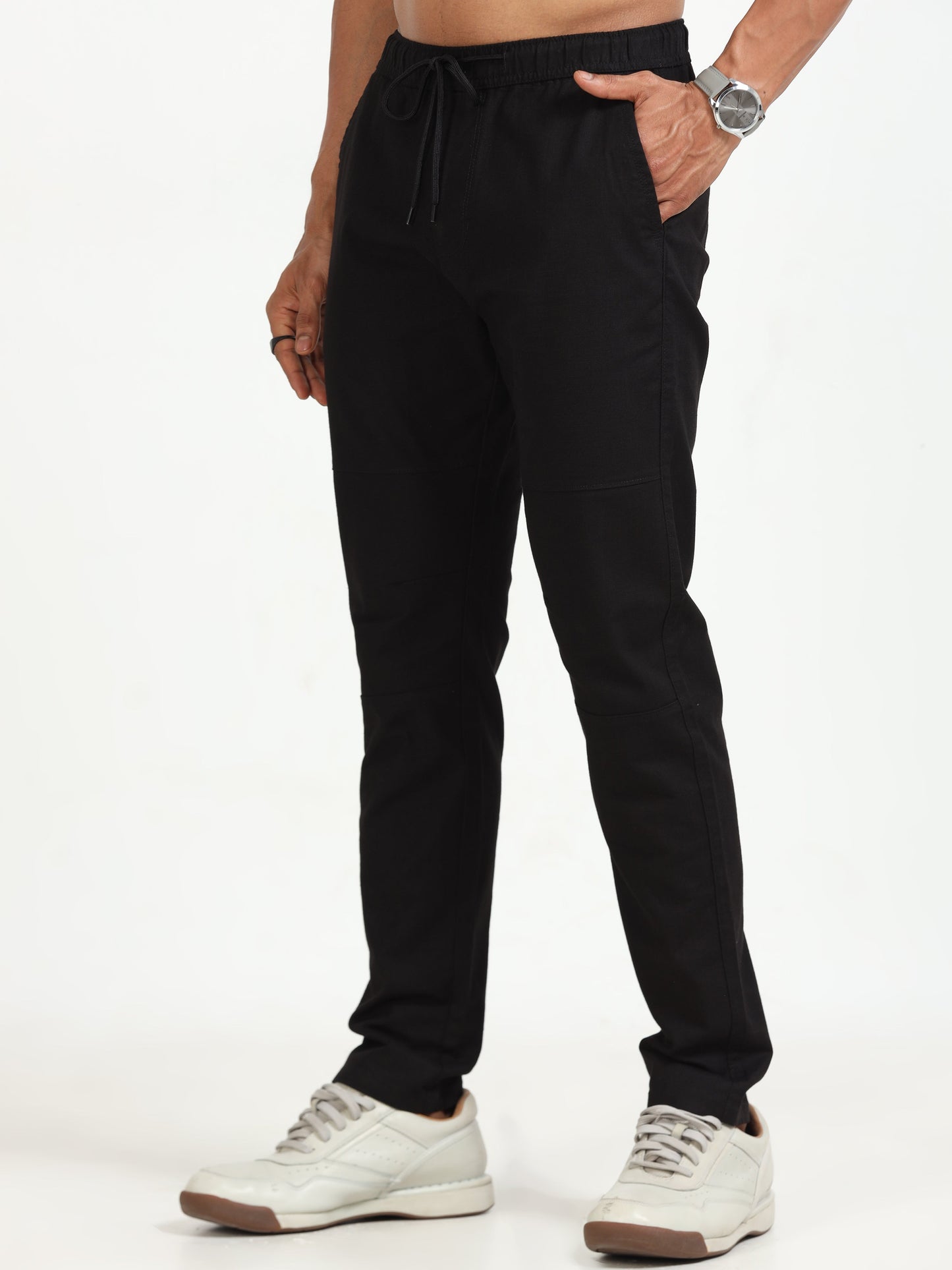 Men Linen Traveller Pant-Black