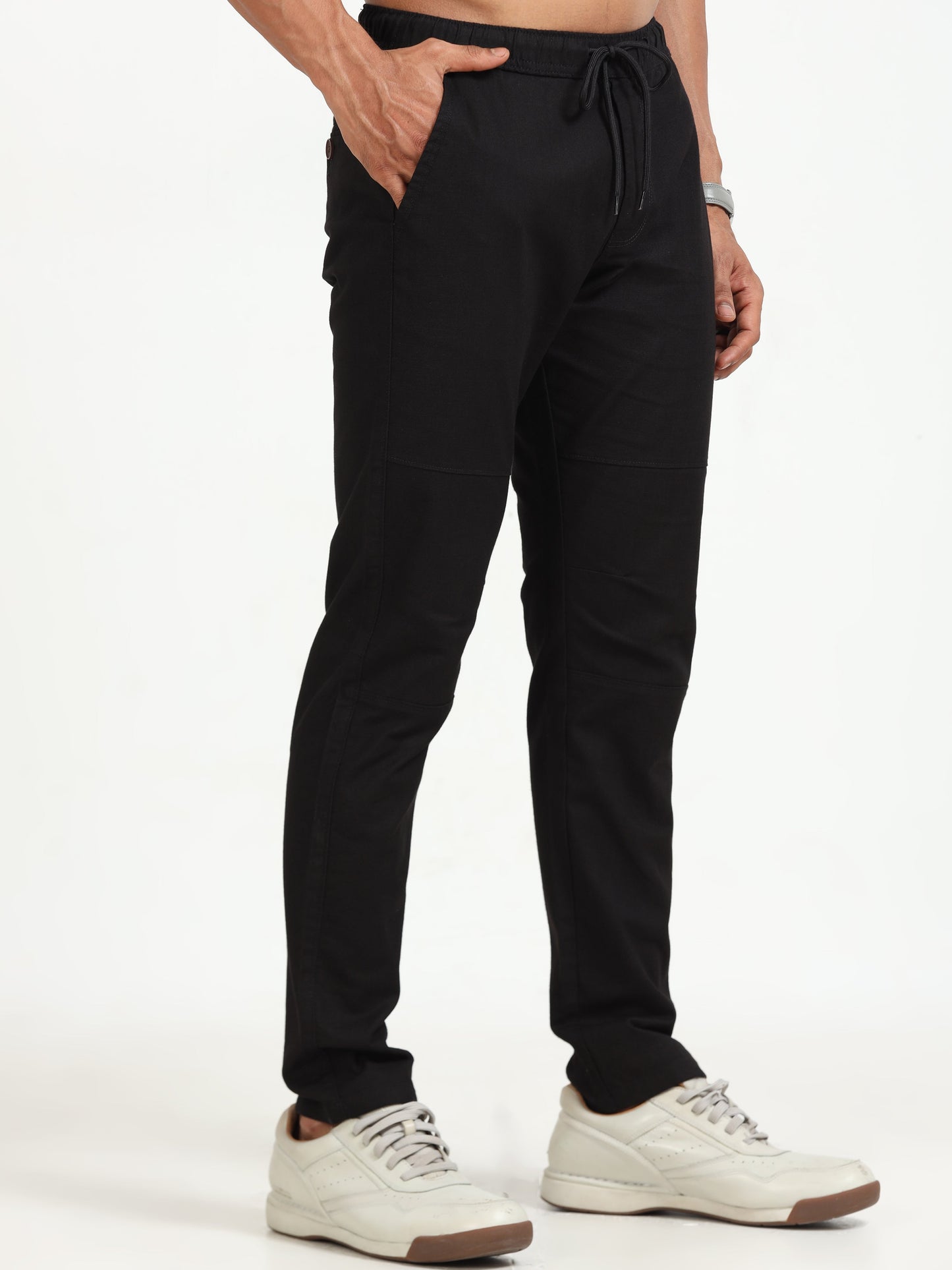 Men Linen Traveller Pant-Black