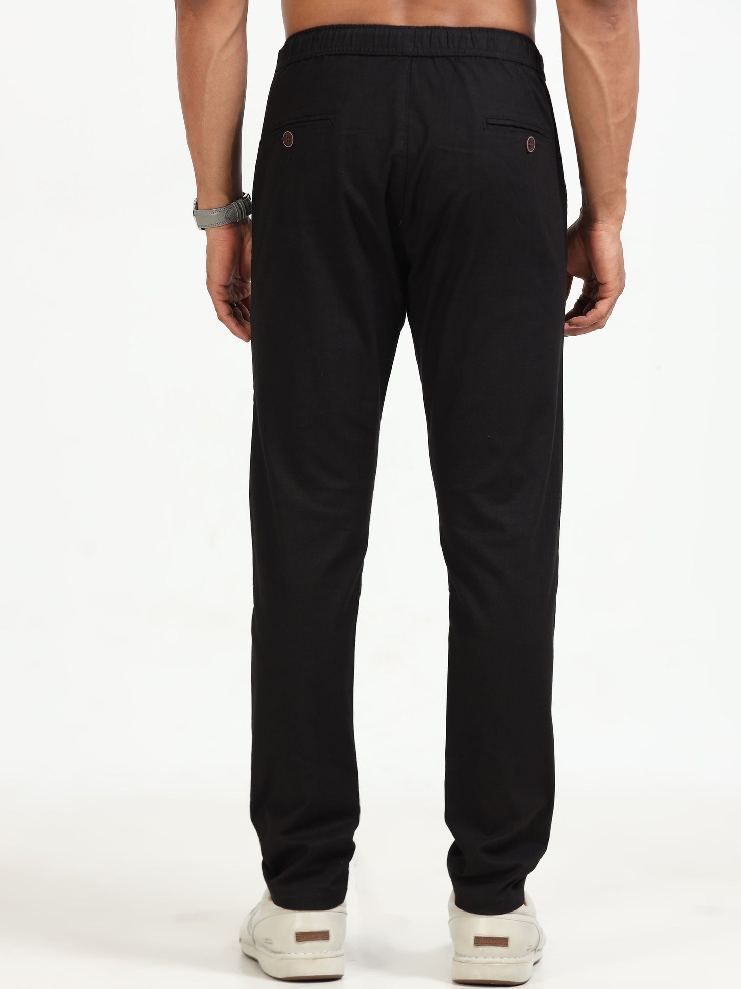 Men Linen Traveller Pant-Black