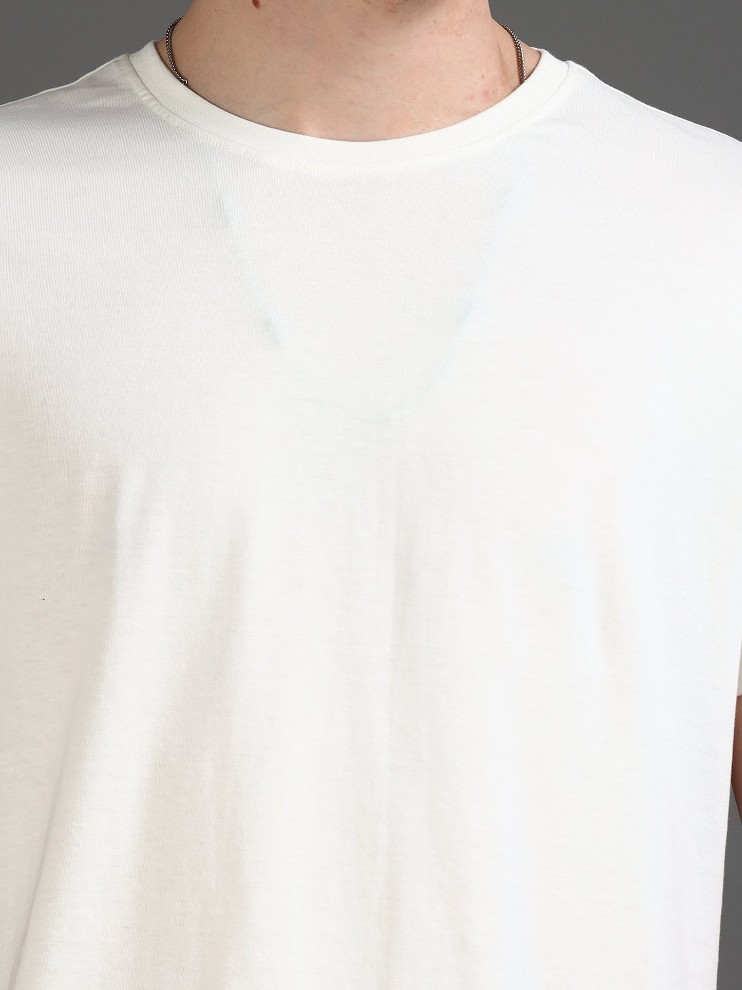 Crew Neck Men Solid T-Shirt - White