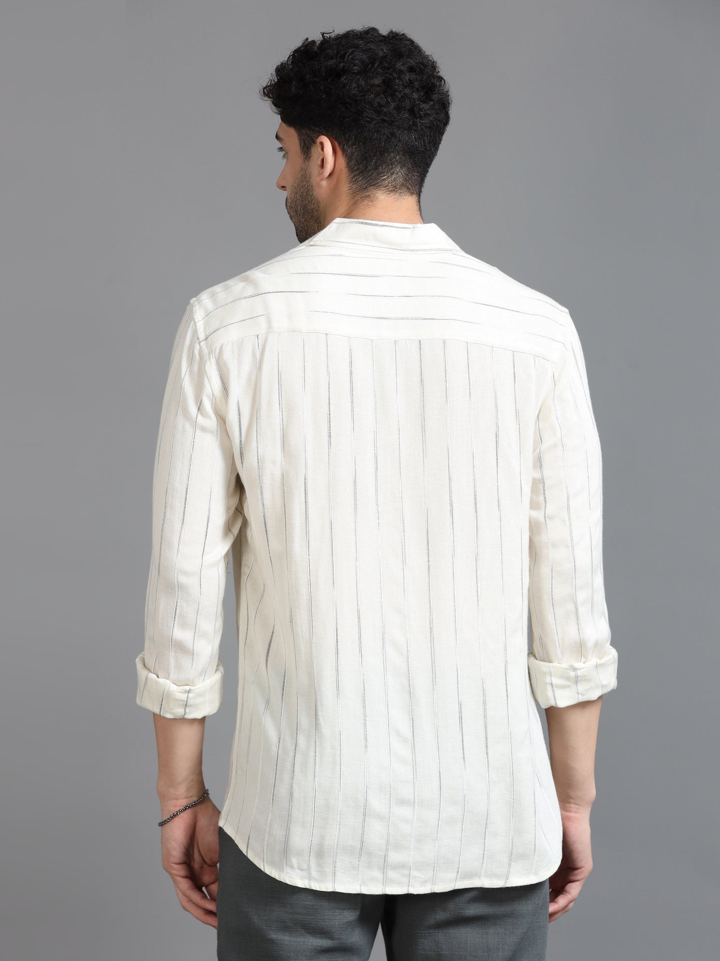Men Lime Yellow Stripe Shirt