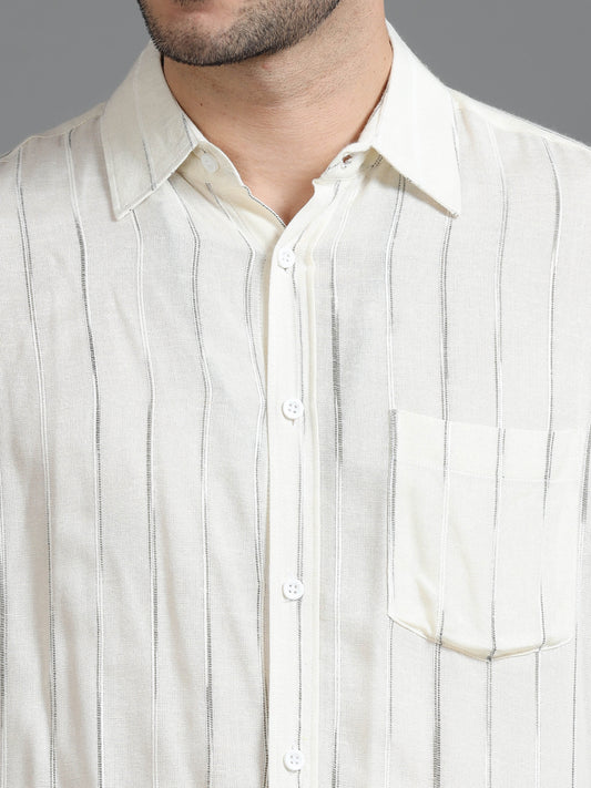 Men Lime Yellow Stripe Shirt