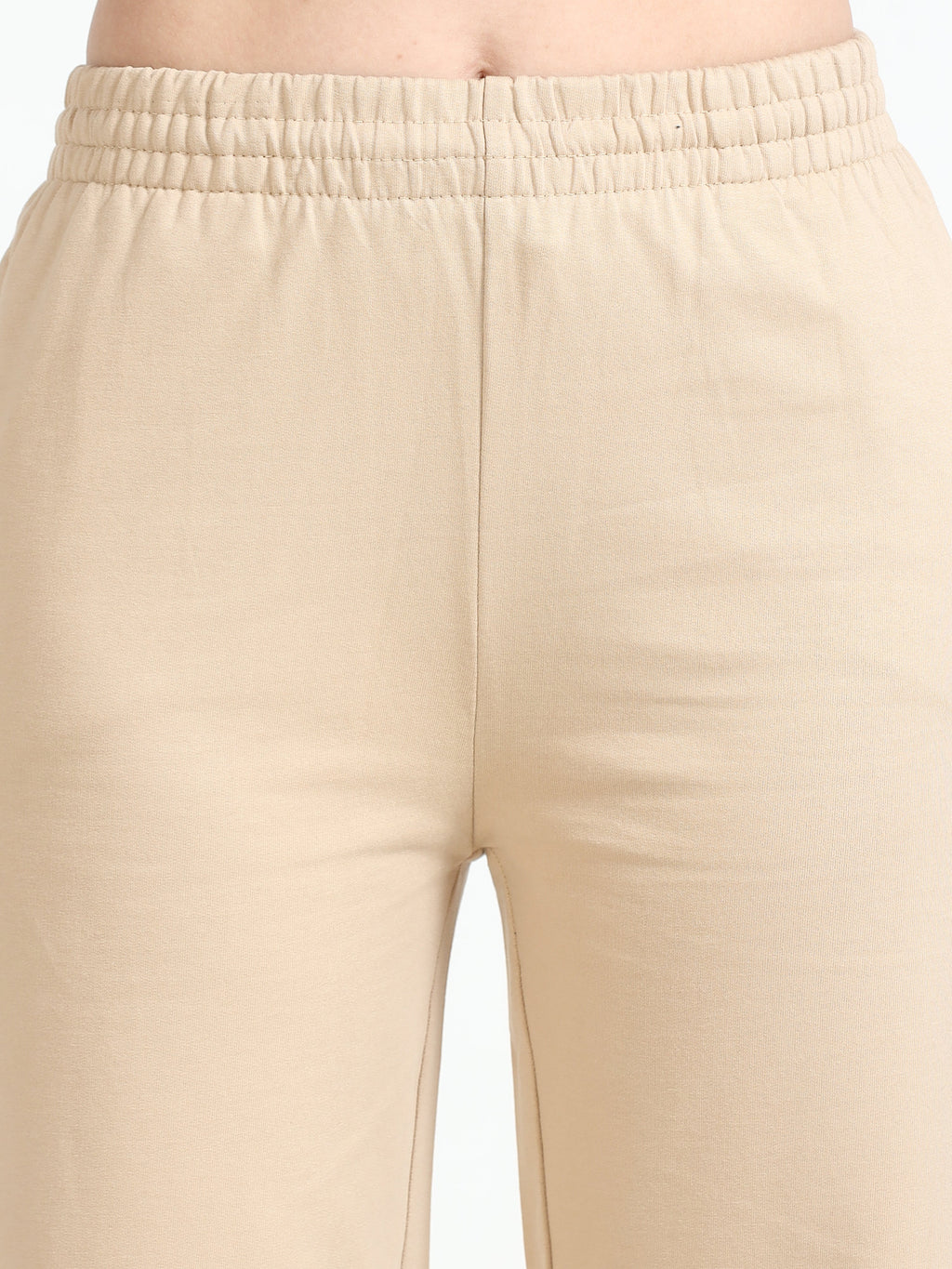 Women High Waist Flared Pant - Beige