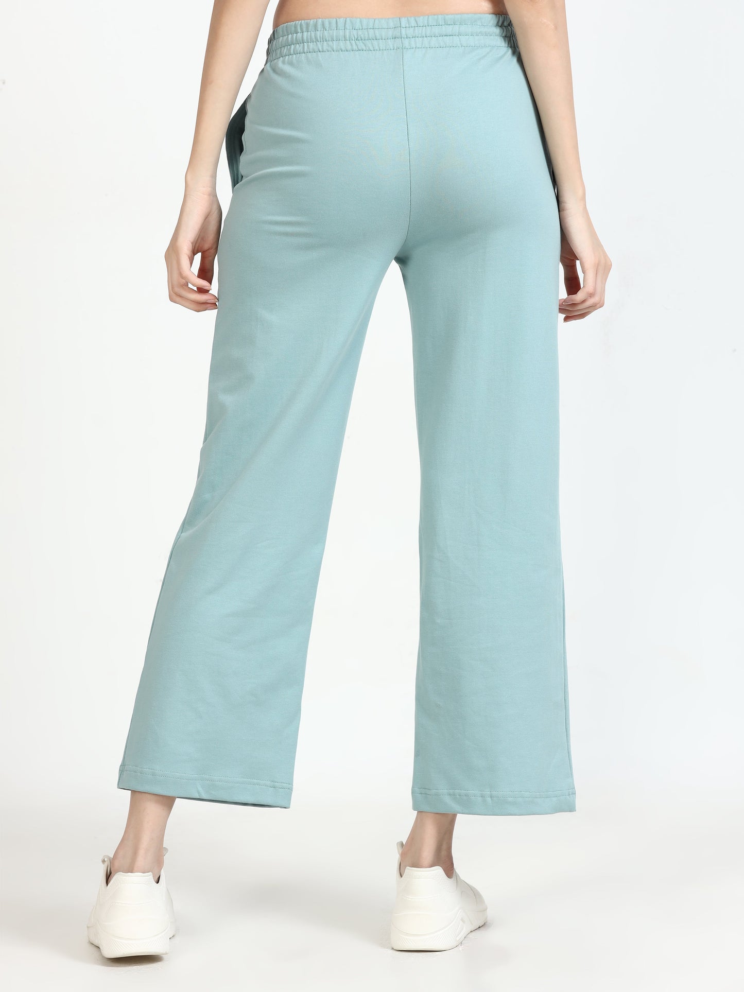 Women High Waist Flared Pant - Sky Blue