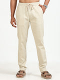 Men Air Linen Stripes Pant-Beige