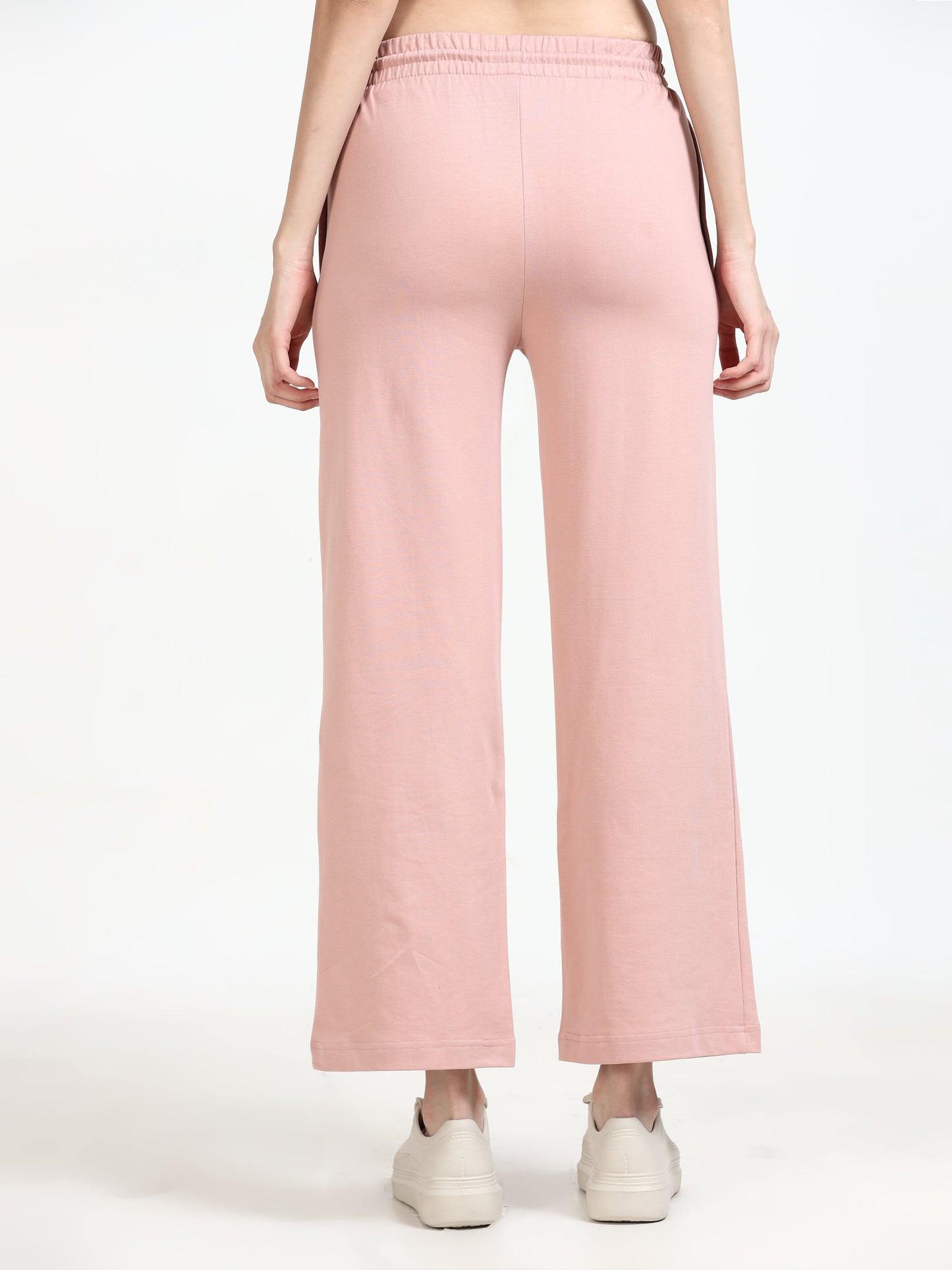Women High Waist Flared Pant - Light Pink
