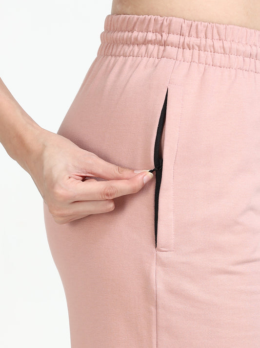 Women High Waist Flared Pant - Light Pink