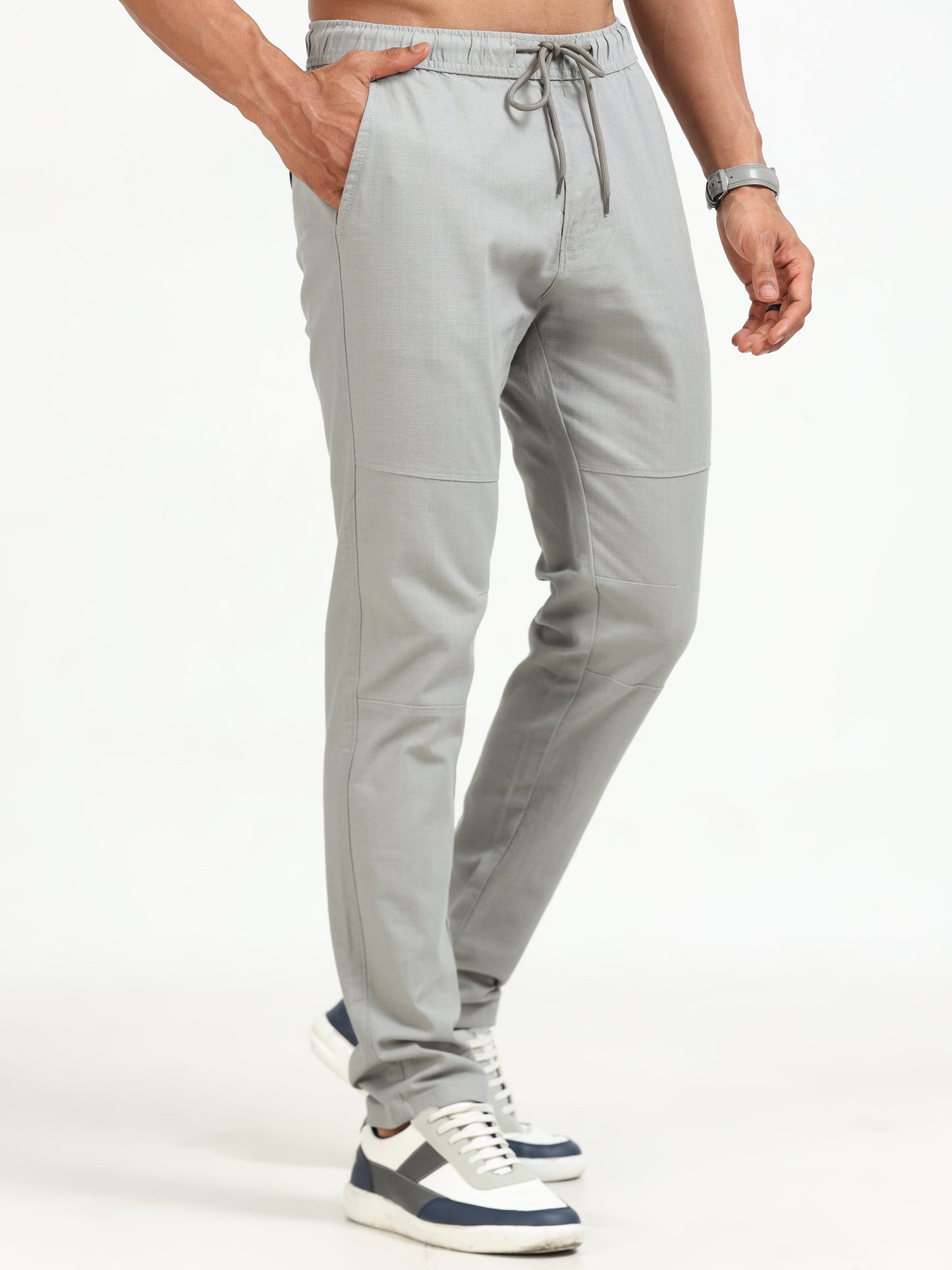 Men Linen Traveller Pant-Stone